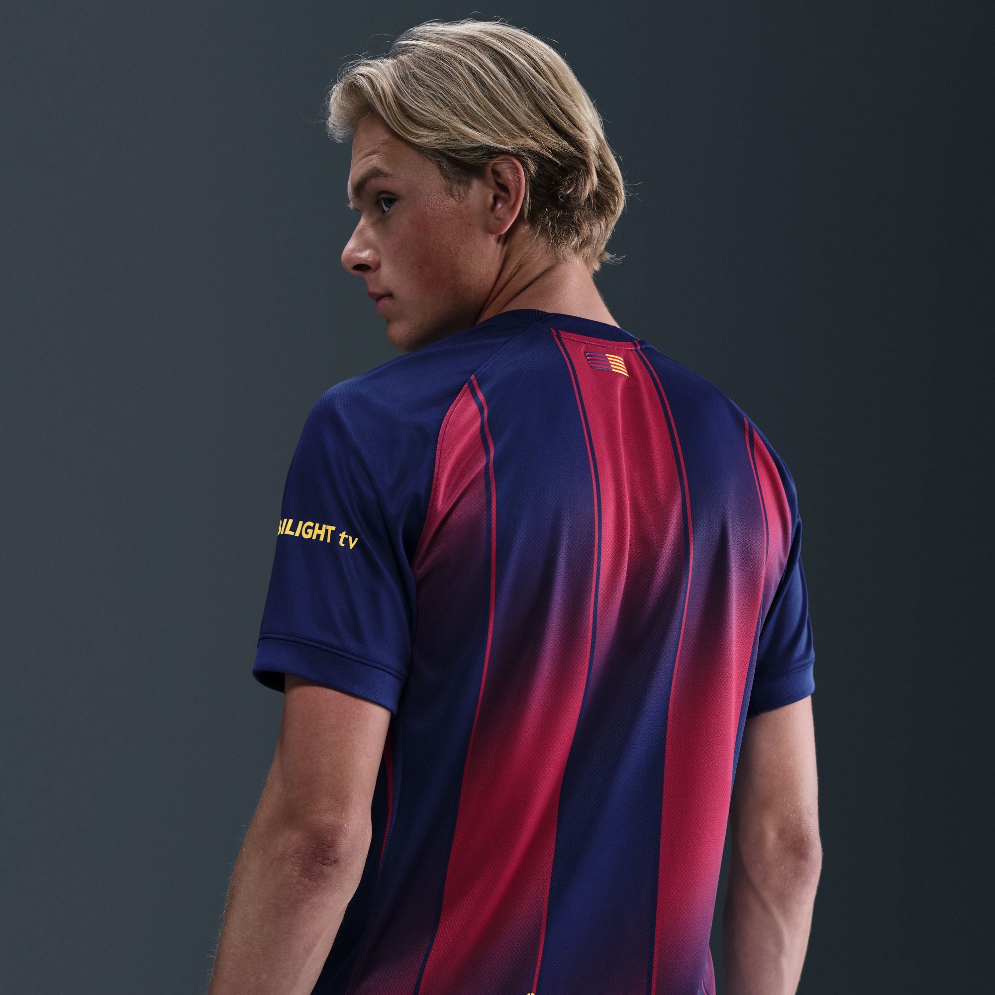Nike Barcelona FC 2025/26 Stadium Home Dri-FIT Mens Soccer Replica Jersey