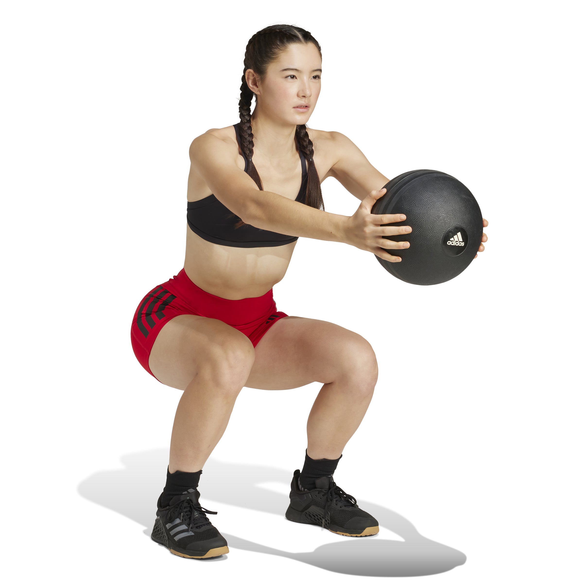 adidas Optime 3-Stripes 1/4 3 Inch Womens Short Leggings