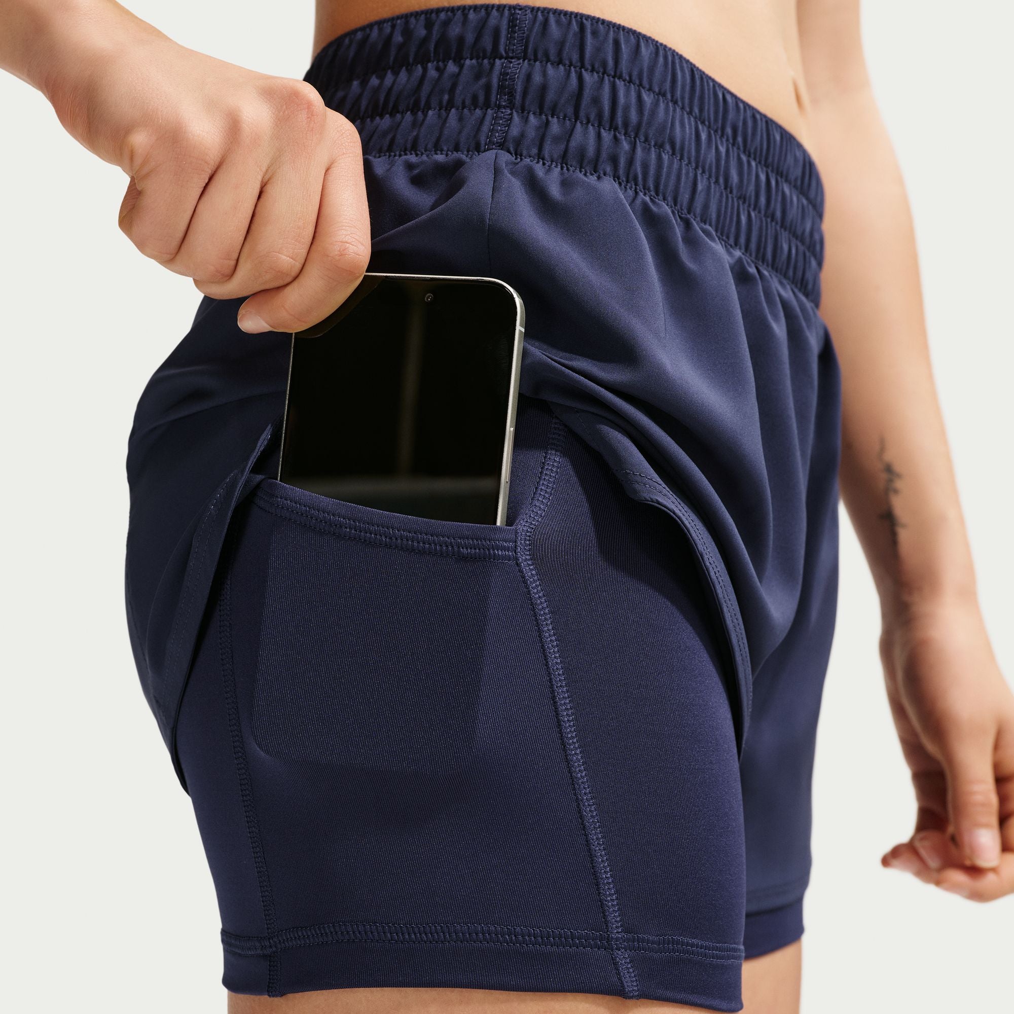 Nike One Dri-FIT Mid-Rise 3-Inch Womens 2-in-1 Shorts