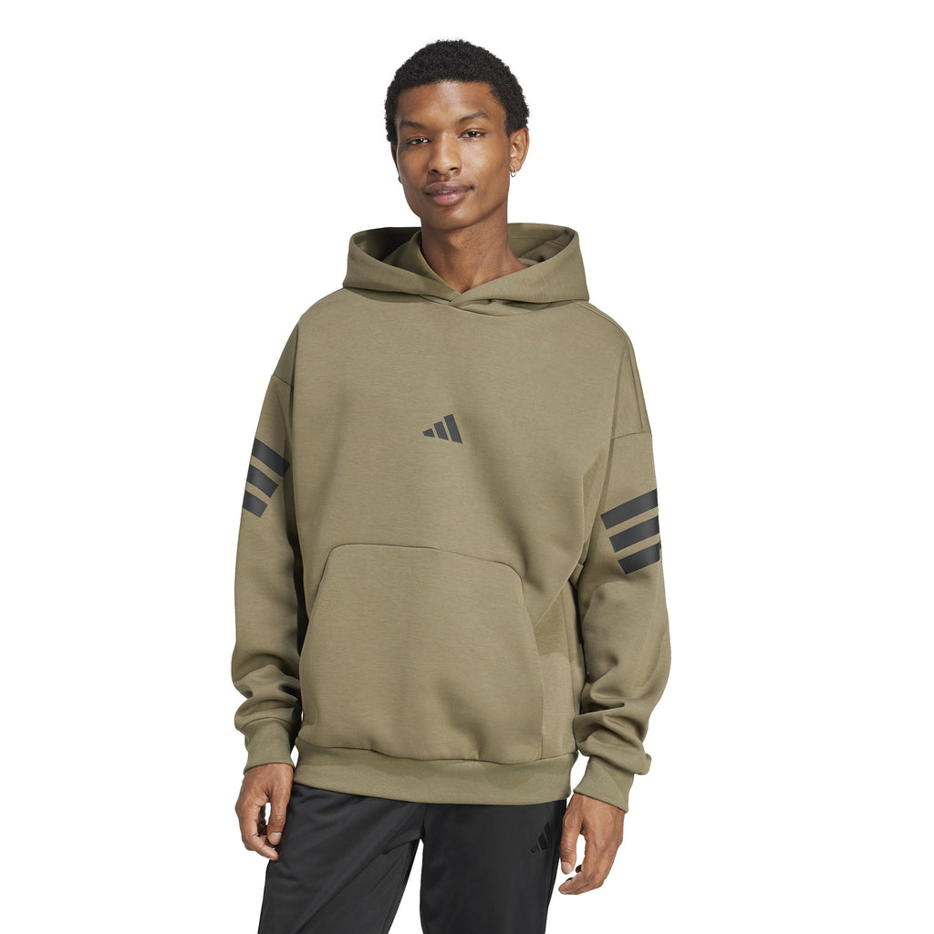 adidas three stripes hoodie grey
