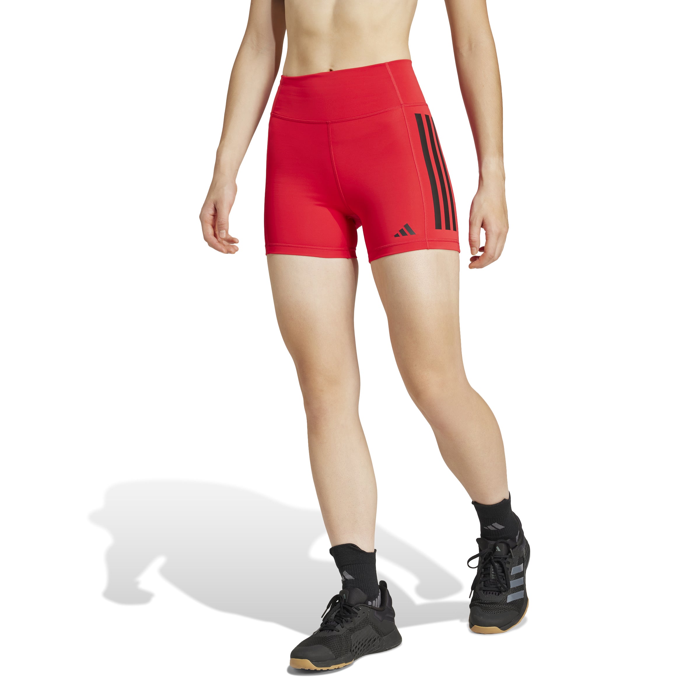 adidas Optime 3-Stripes 1/4 3 Inch Womens Short Leggings