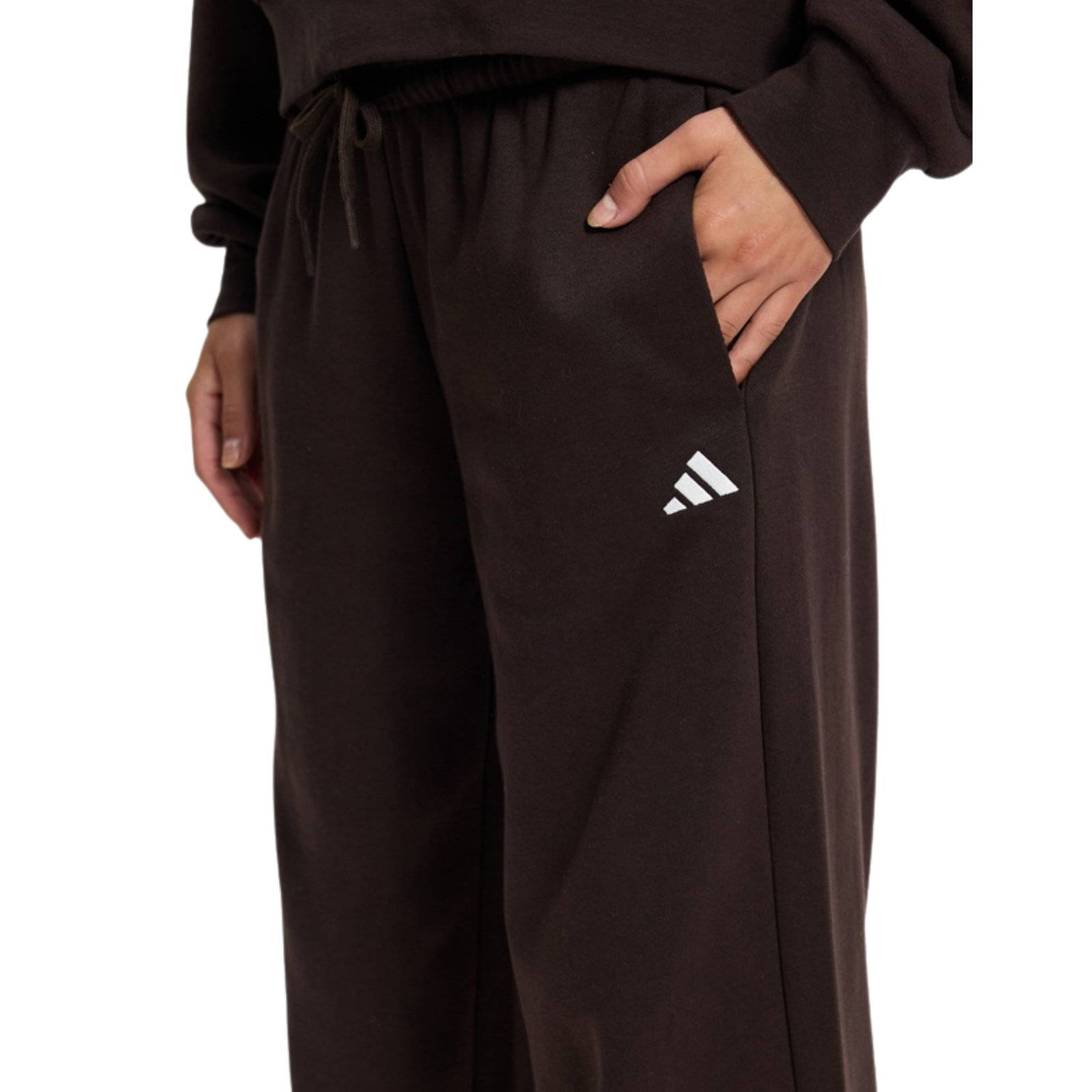 adidas Essentials Small Logo Feel Cozy Womens Open-Hem Pants