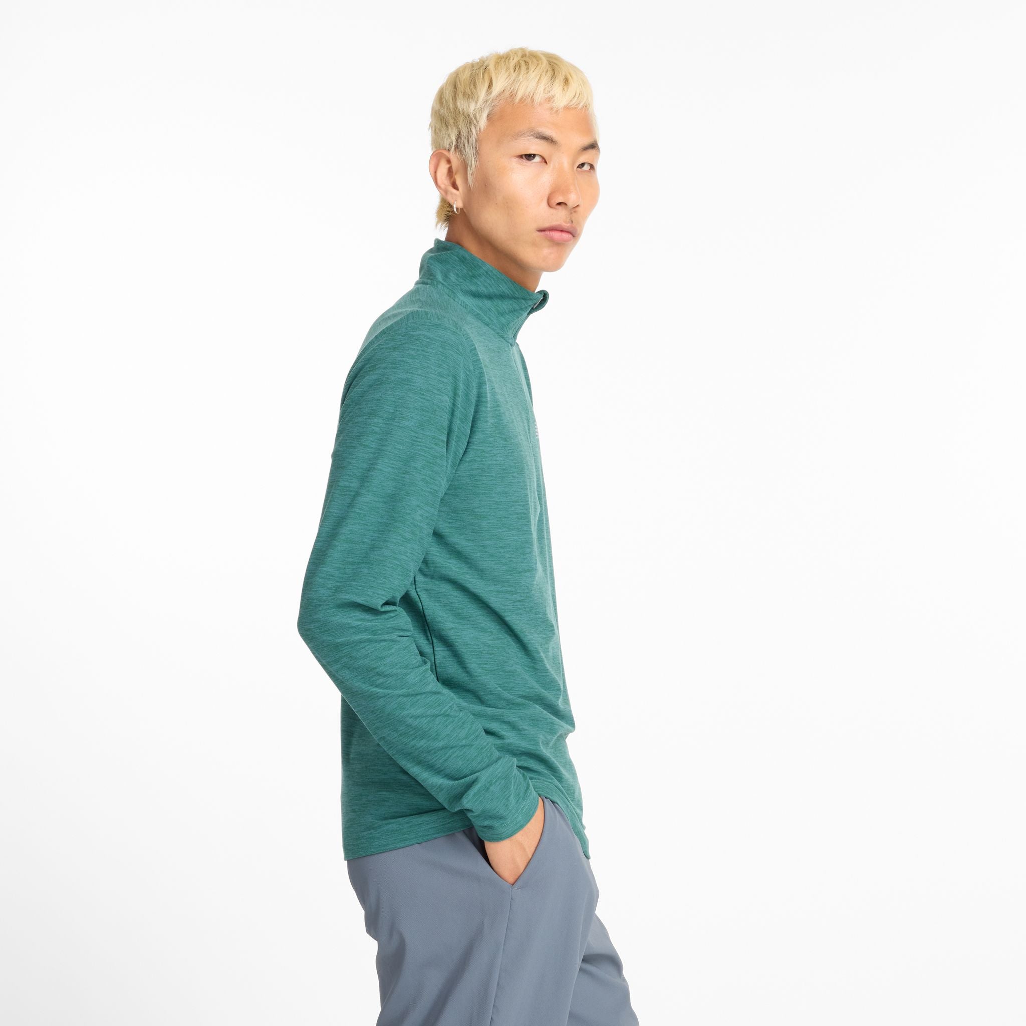 New Balance Space Dye Quarter Zip Mens Sweatshirt