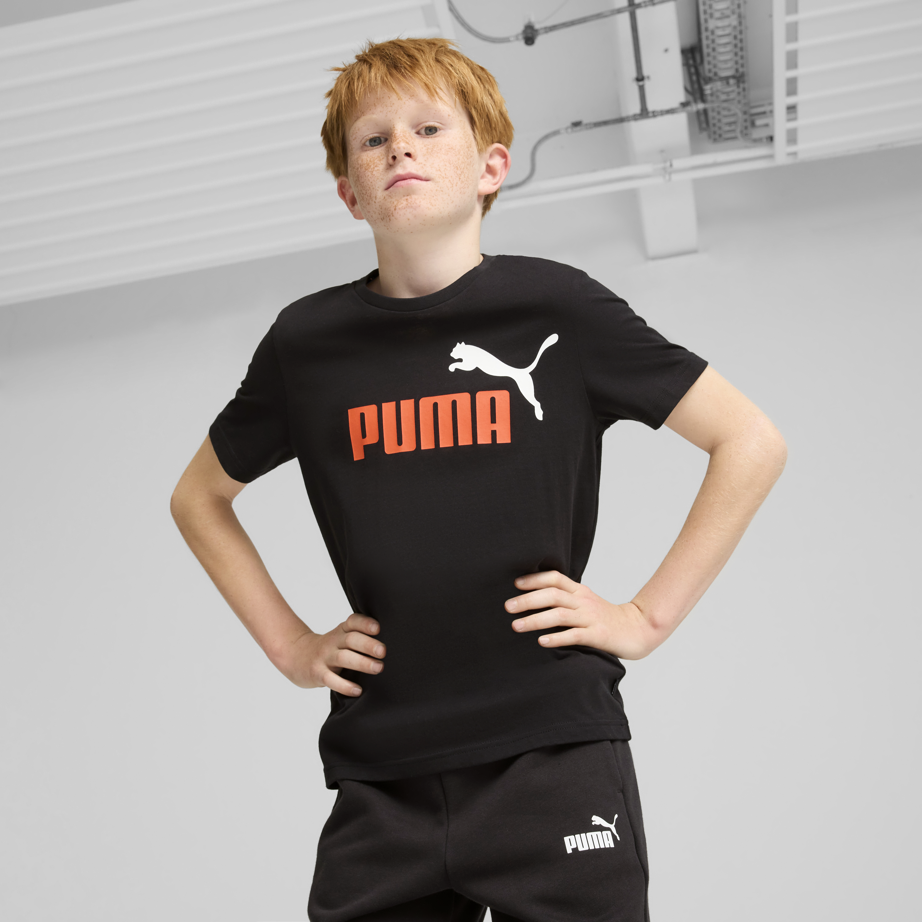 PUMA ESS+ 2 Colour Big Logo Boys Tee