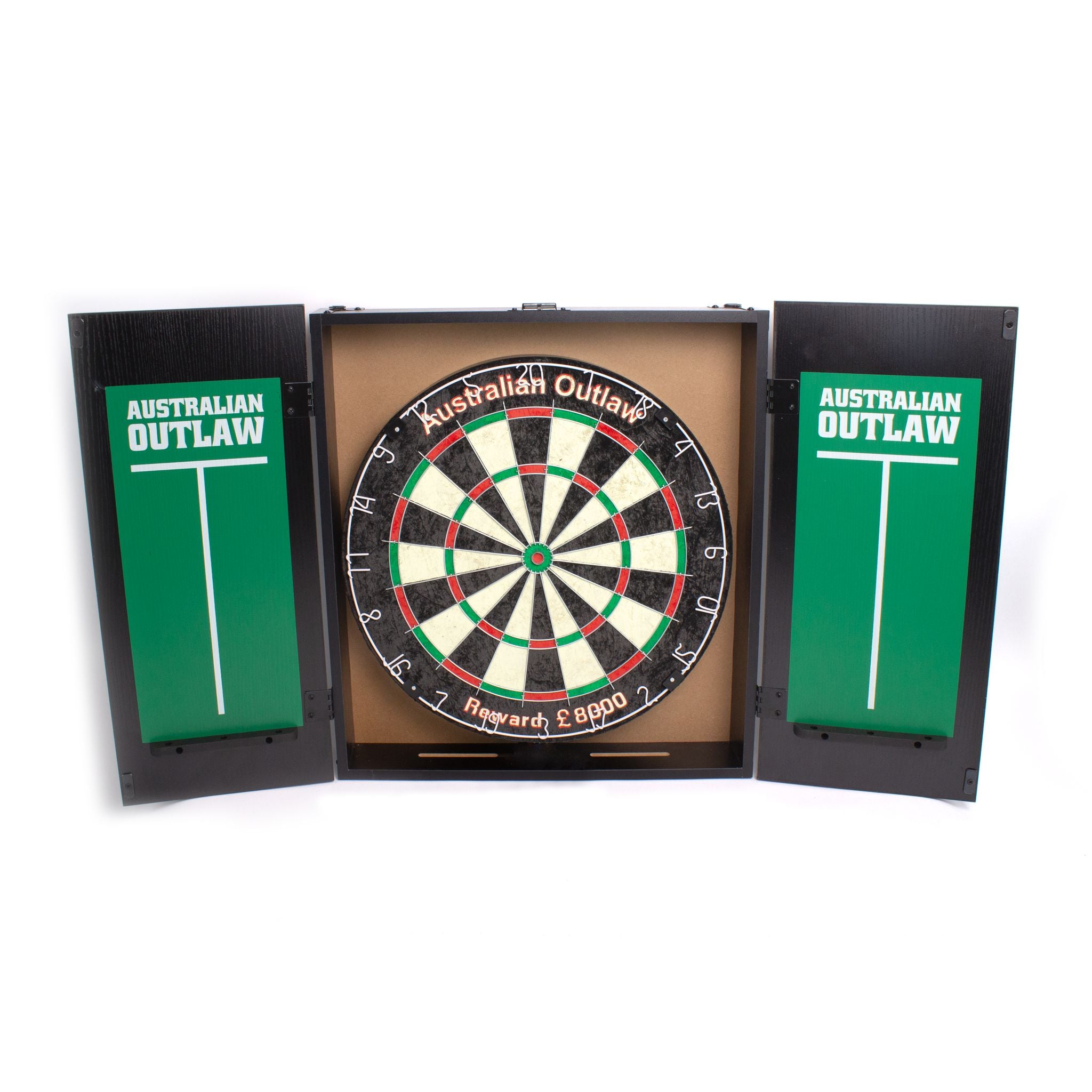 Tex Darts Australian Outlaw Dartboard Cabinet Set