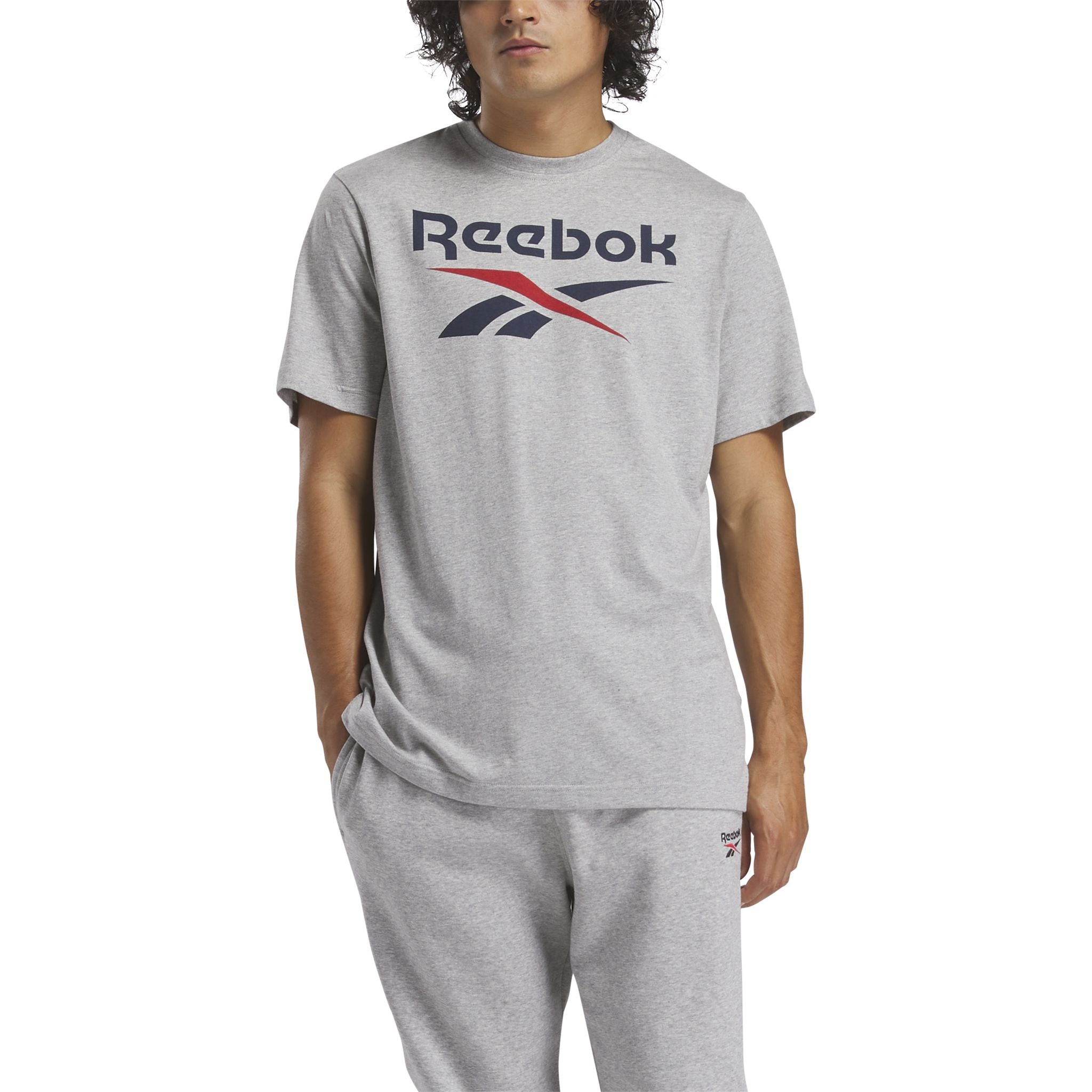 Reebok Identity Big Stacked Logo Mens Tee