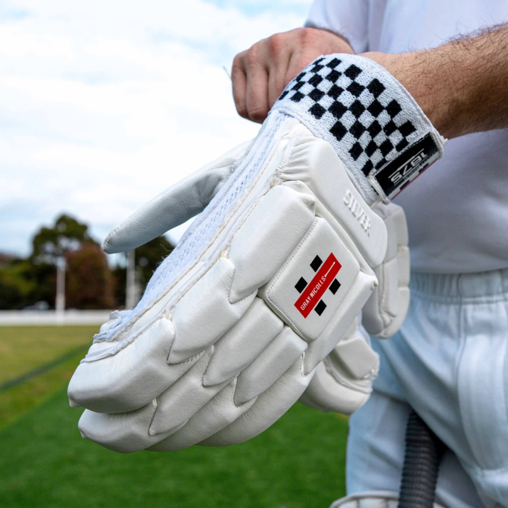 Gray-Nicolls Silver Cricket Batting Gloves