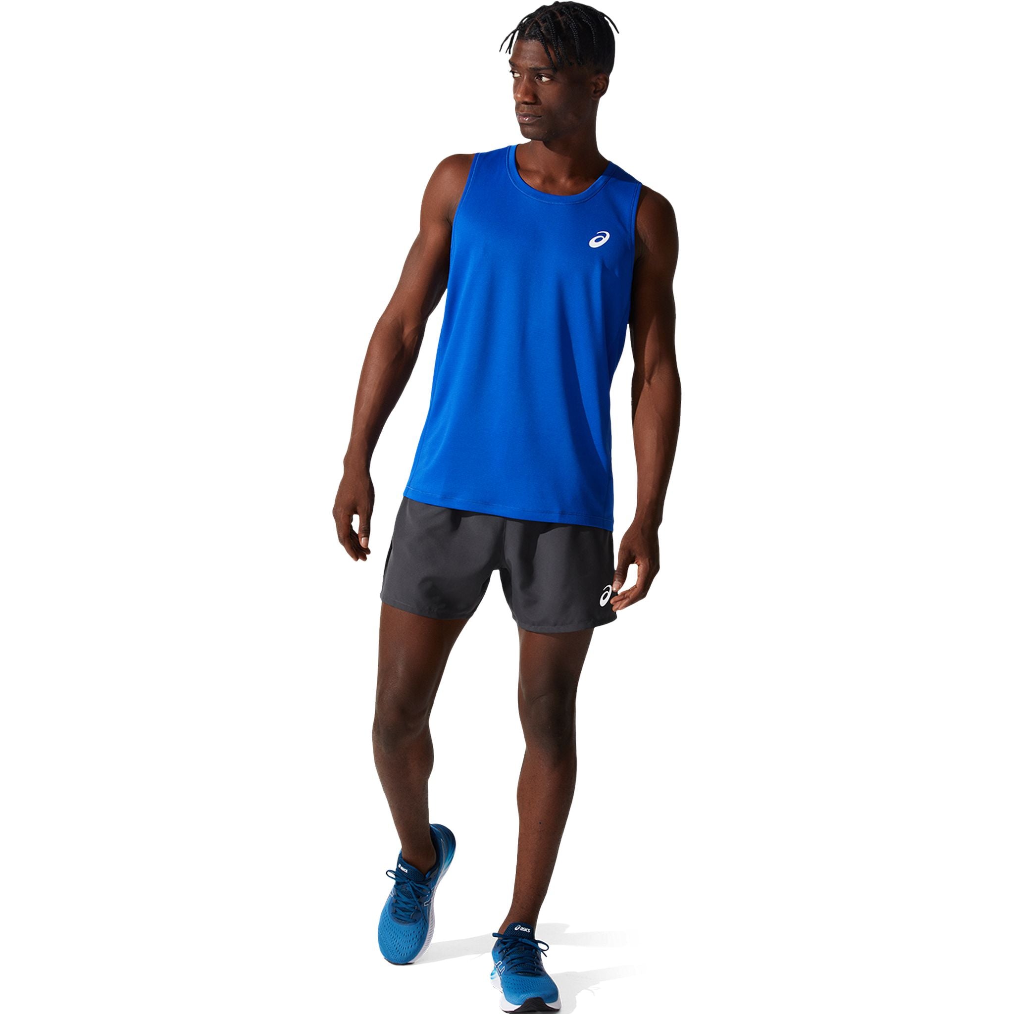 ASICS Silver Mens Running Tank
