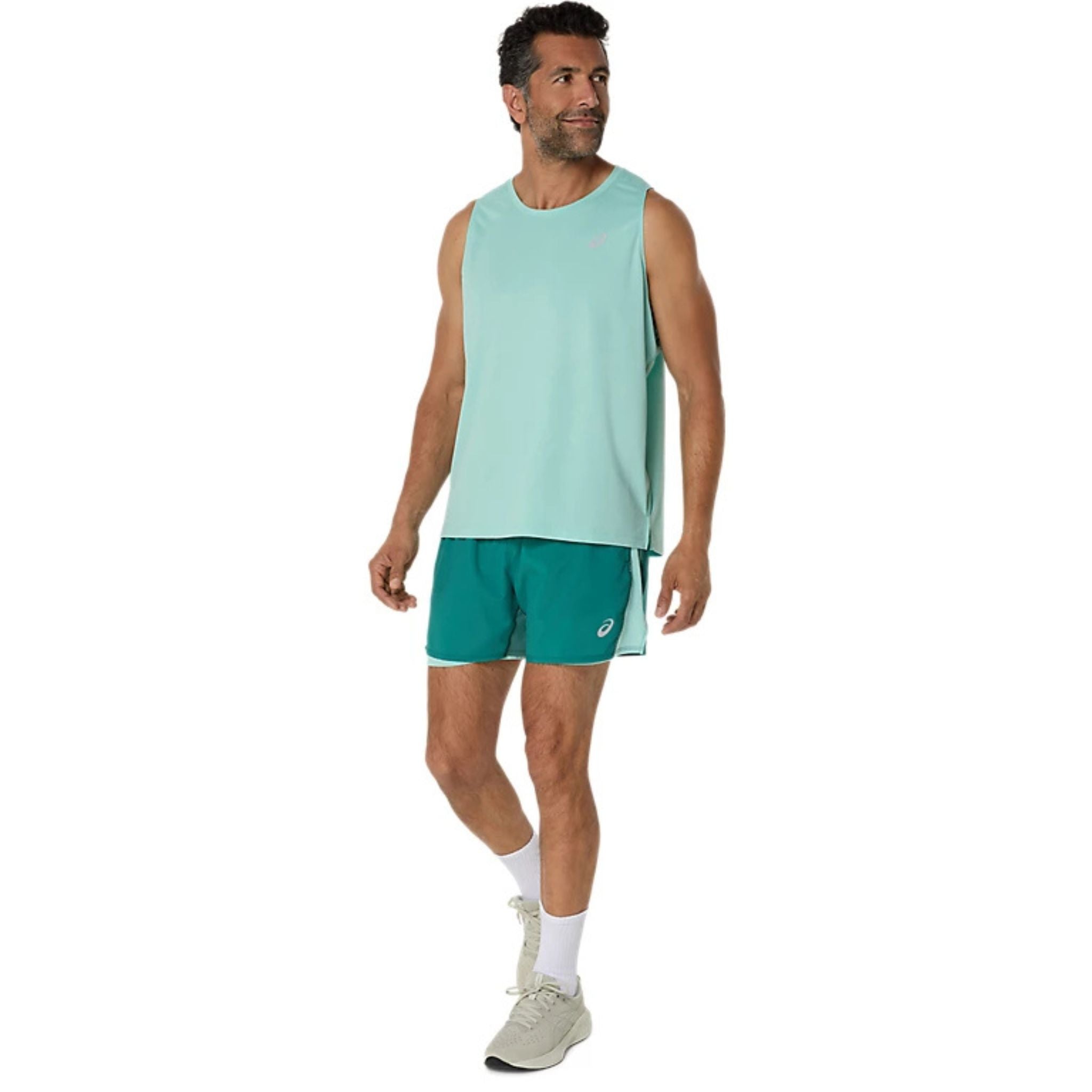 ASICS Silver Mens Running Tank