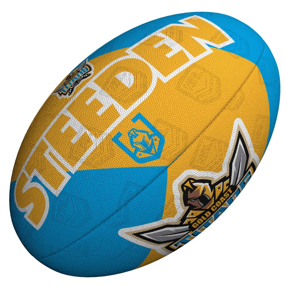 Steeden NRL Titans Team Supporter Rugby League Balls - Size 5