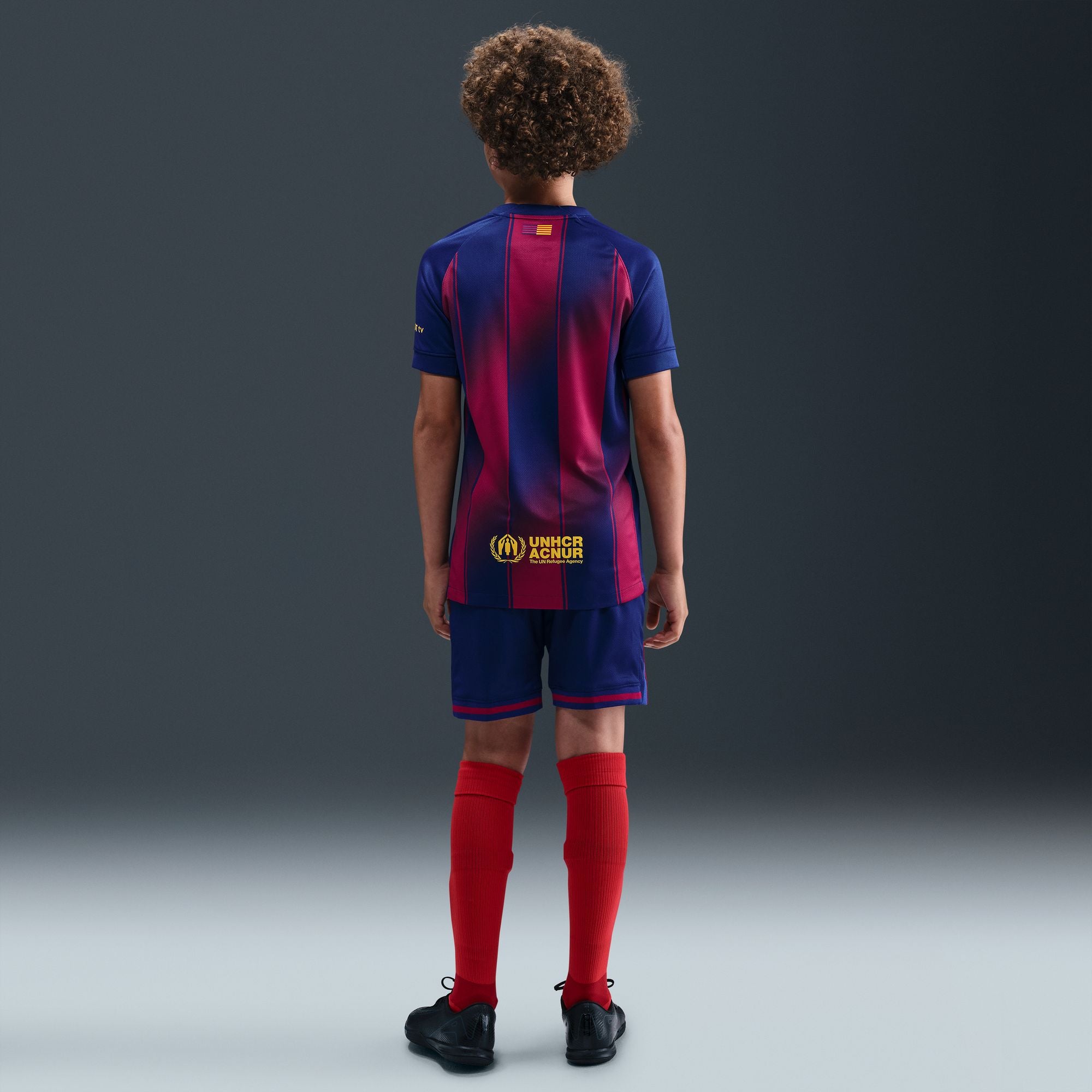 Nike FC Barcelona 2025/26 Stadium Home Dri-FIT Kids Soccer Replica Jersey