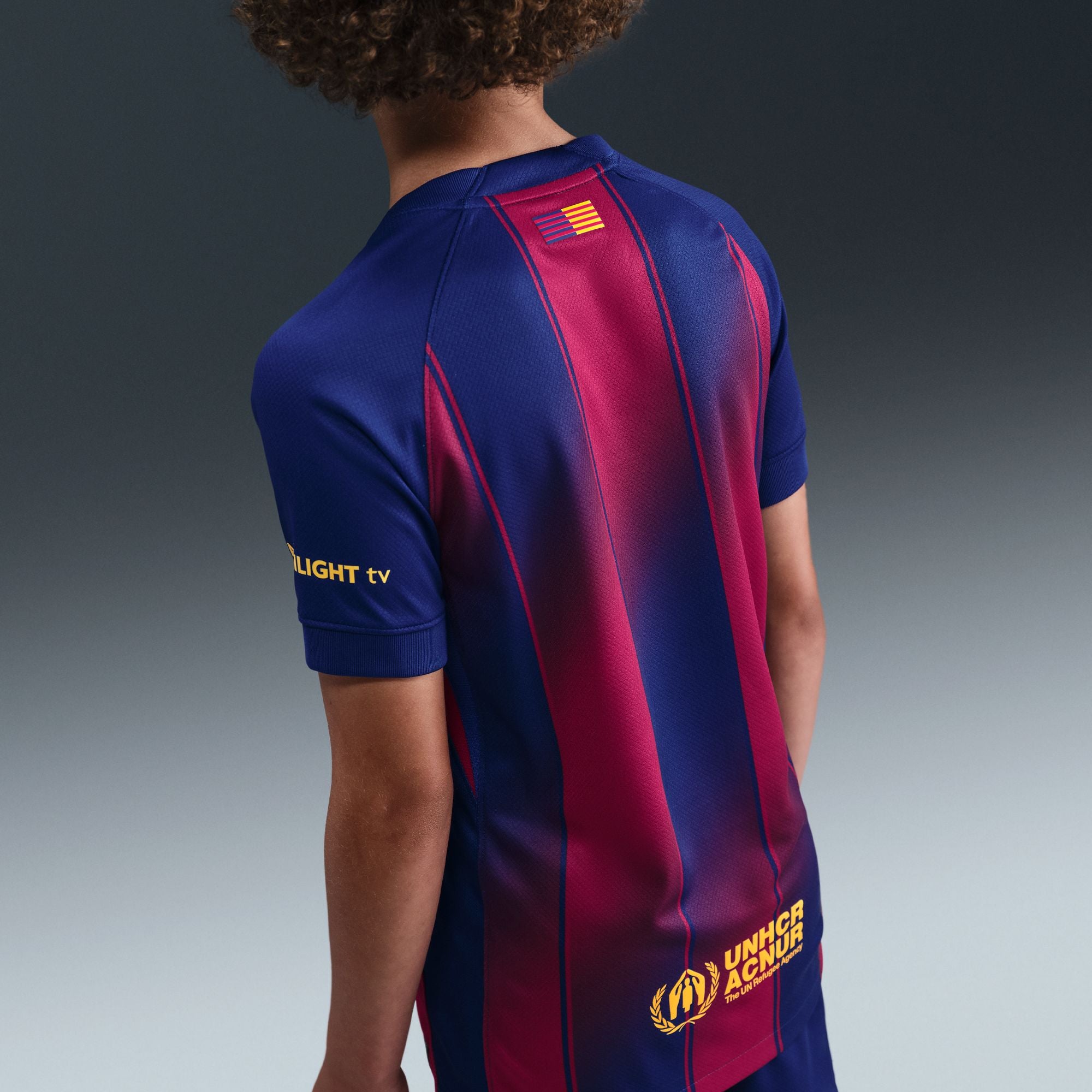 Nike FC Barcelona 2025/26 Stadium Home Dri-FIT Kids Soccer Replica Jersey
