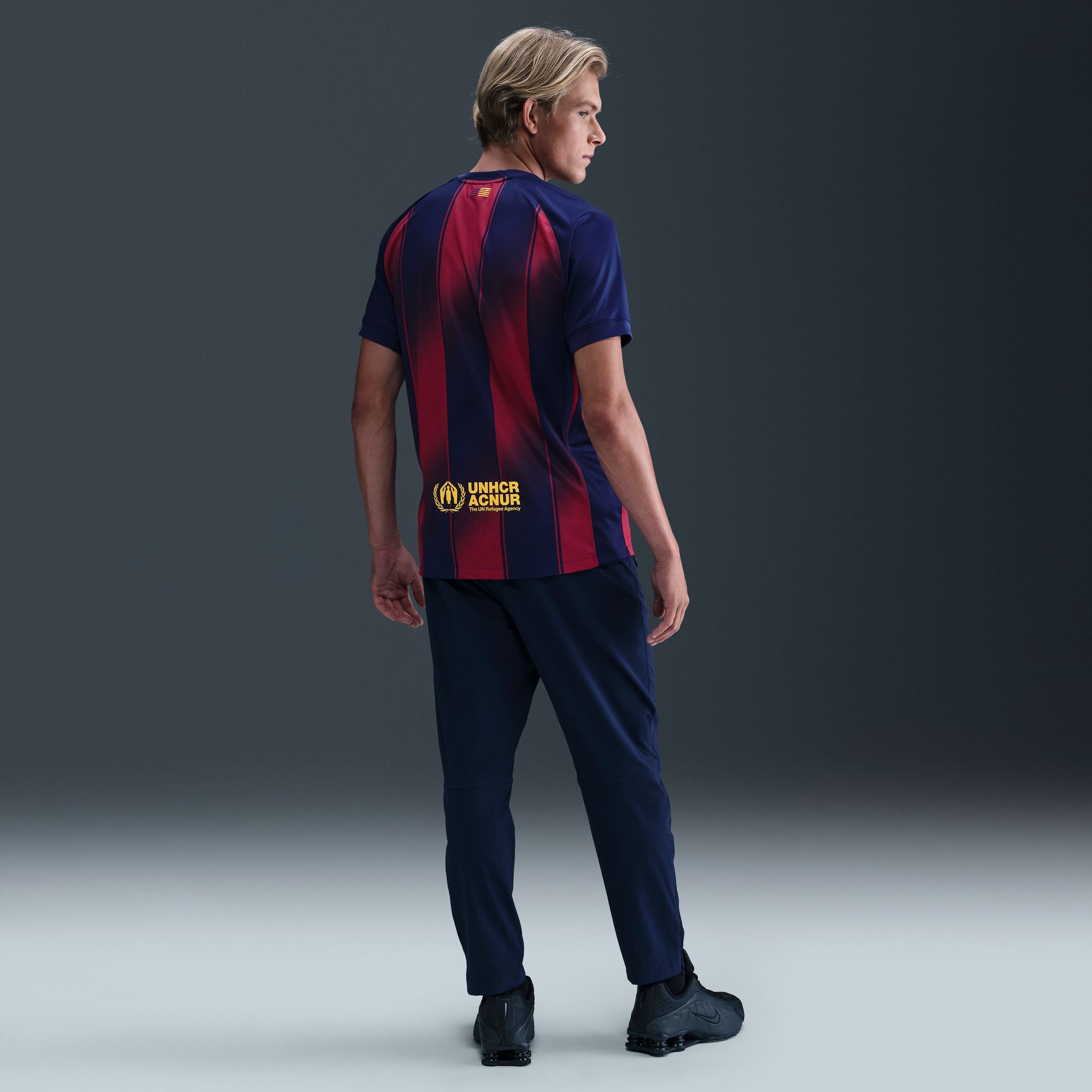 Nike Barcelona FC 2025/26 Stadium Home Dri-FIT Mens Soccer Replica Jersey