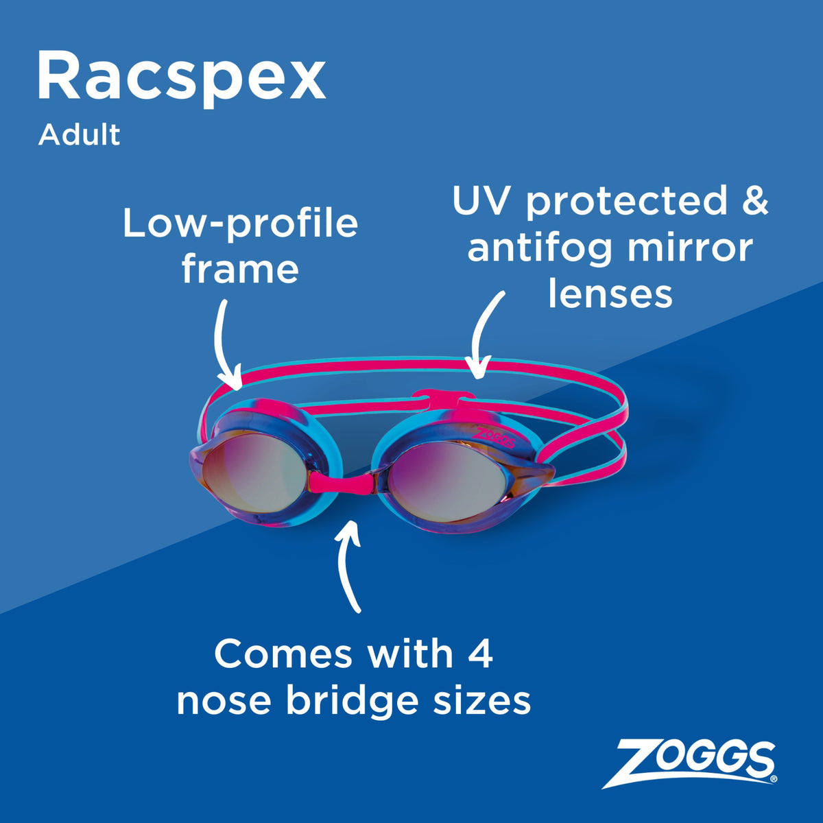 Zoggs Racespex Rainbow Mirror Swimming Goggles