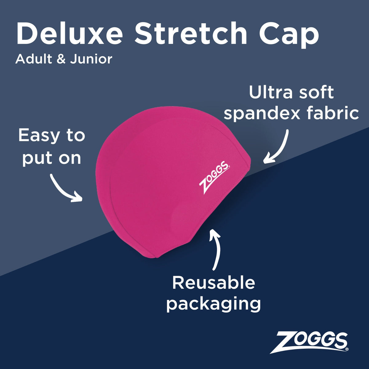 Zoggs Deluxe Stretch Cap Assorted Colours