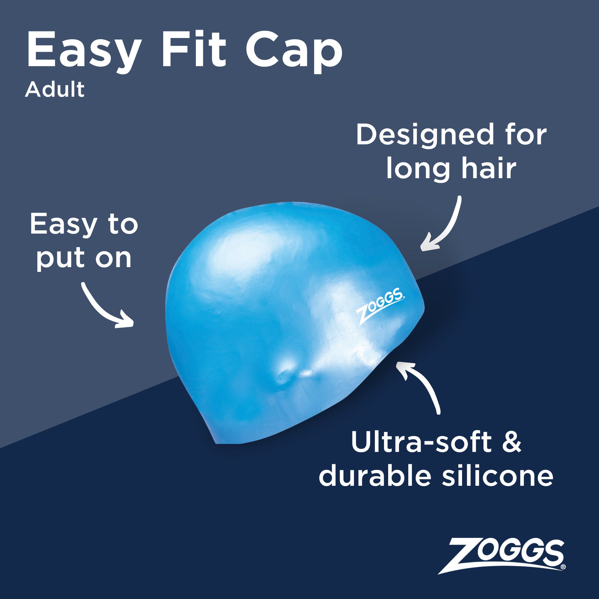 Zoggs Easy Fit Silcone Cap - Assorted Styles