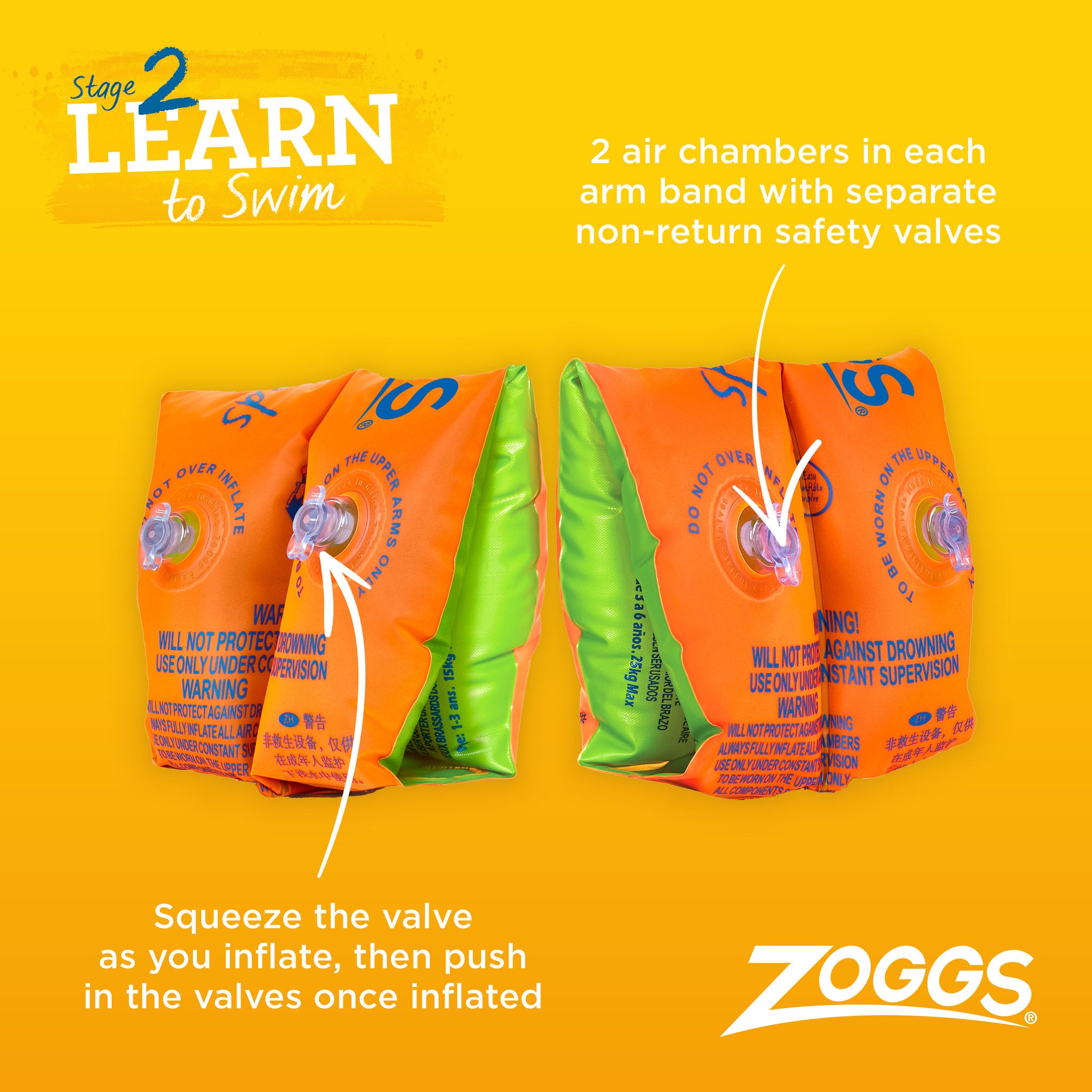 Zoggs Float Bands Size 00 - 0-12 Months