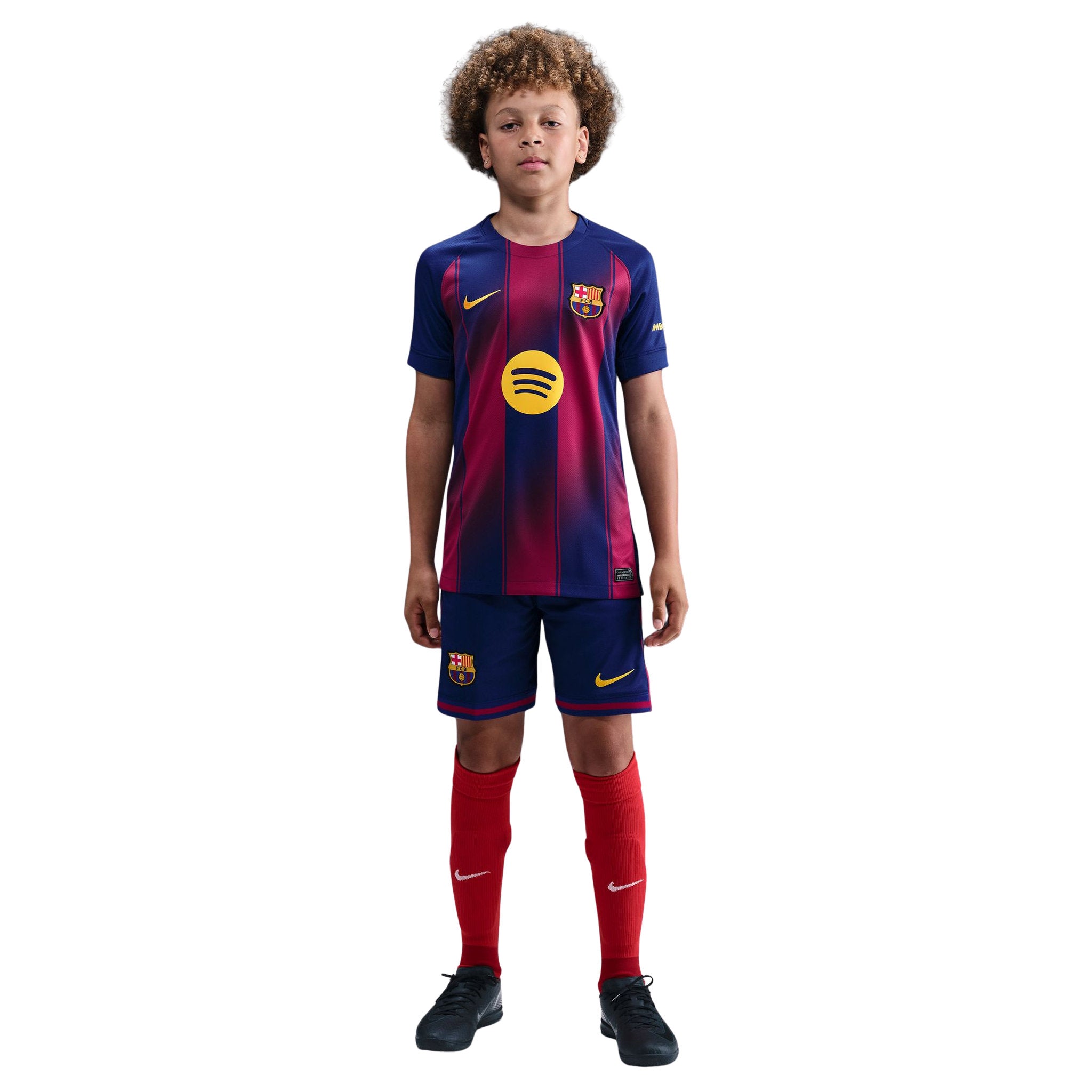 Nike FC Barcelona 2025/26 Stadium Home Dri-FIT Kids Soccer Replica Jersey