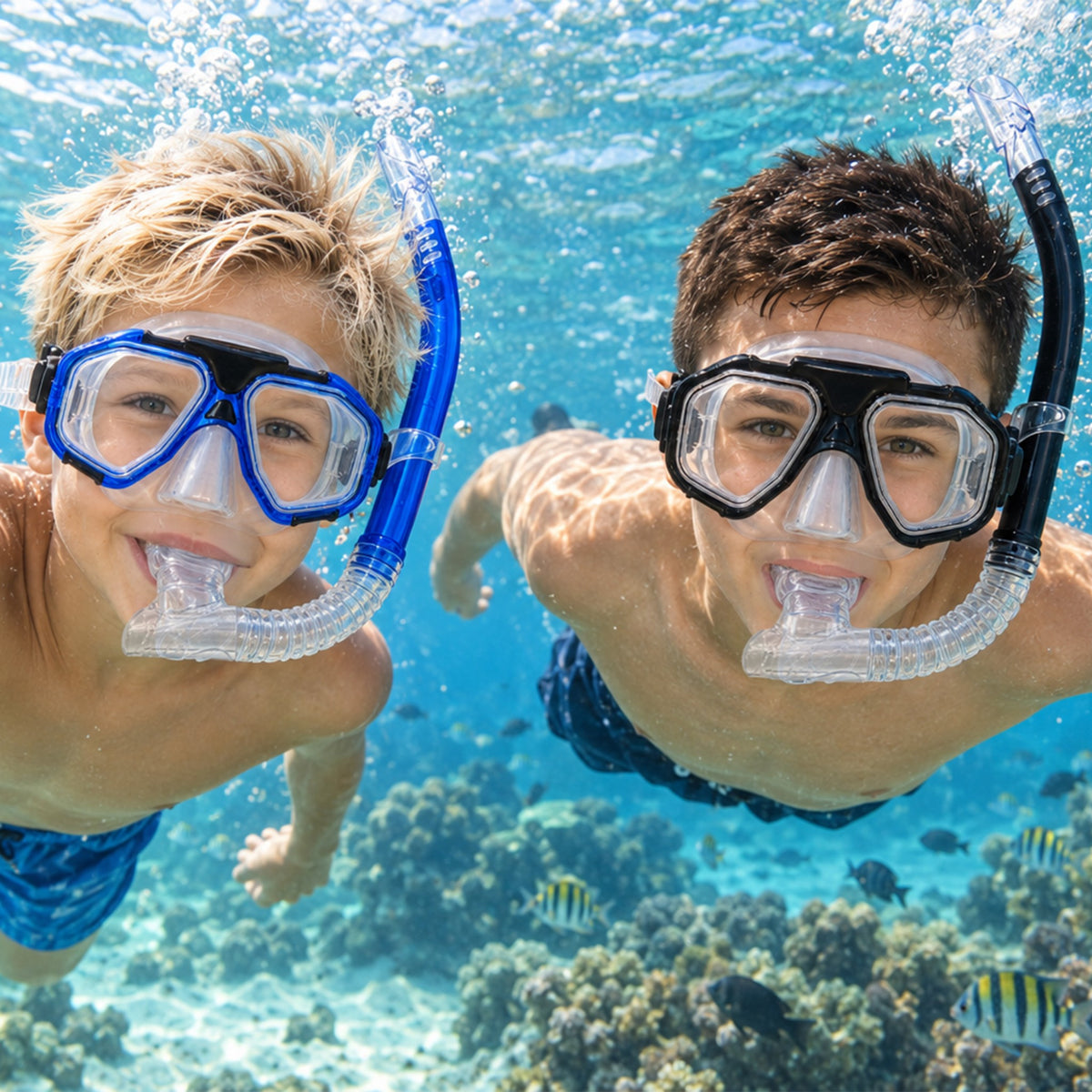 Land and Sea Dunk Island Mask and Snorkel Set - Black