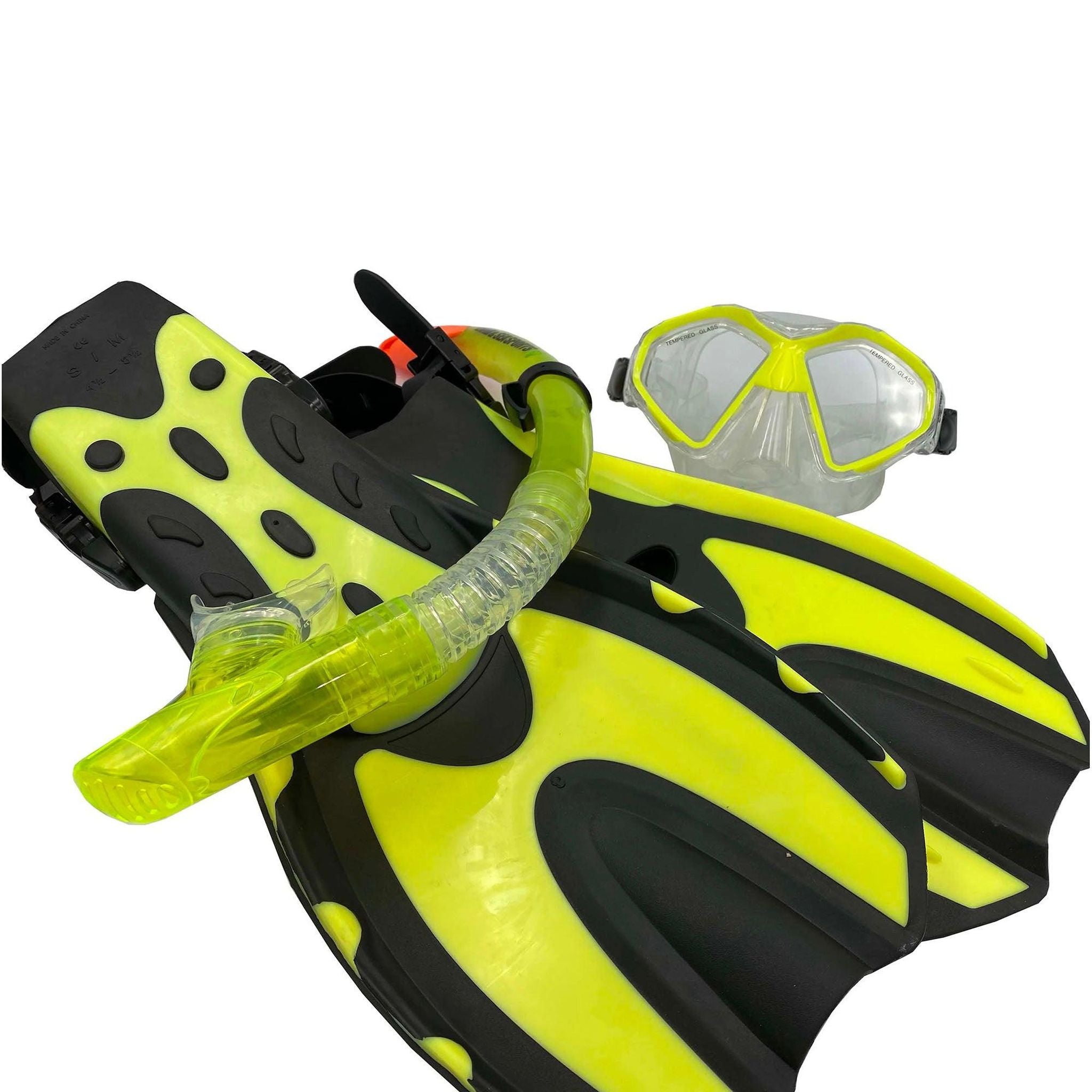Porpoise Adjustable Adult Yellow Snorkelling Set