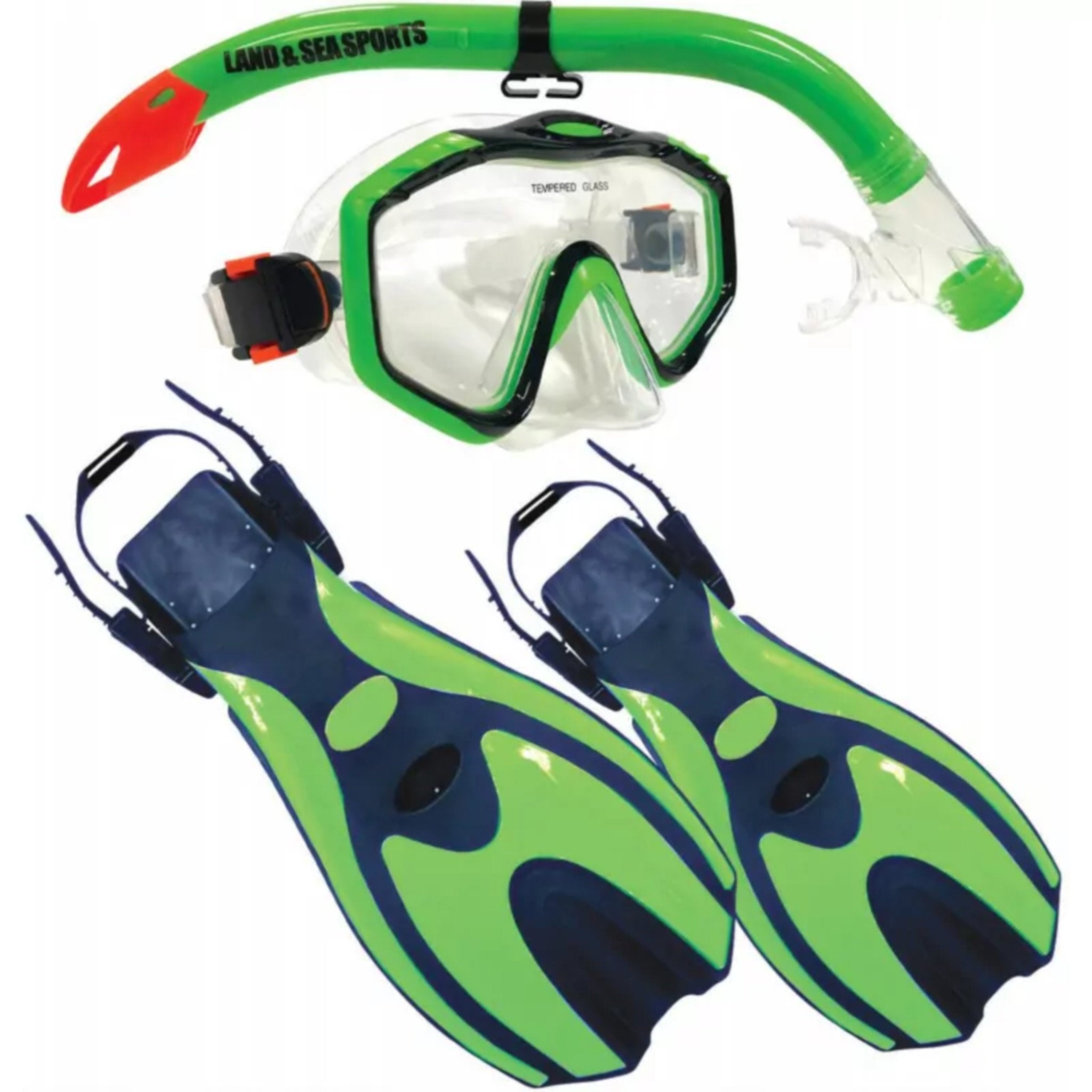 Porpoise Adjustable Kids and Youth Lime Snorkelling Set
