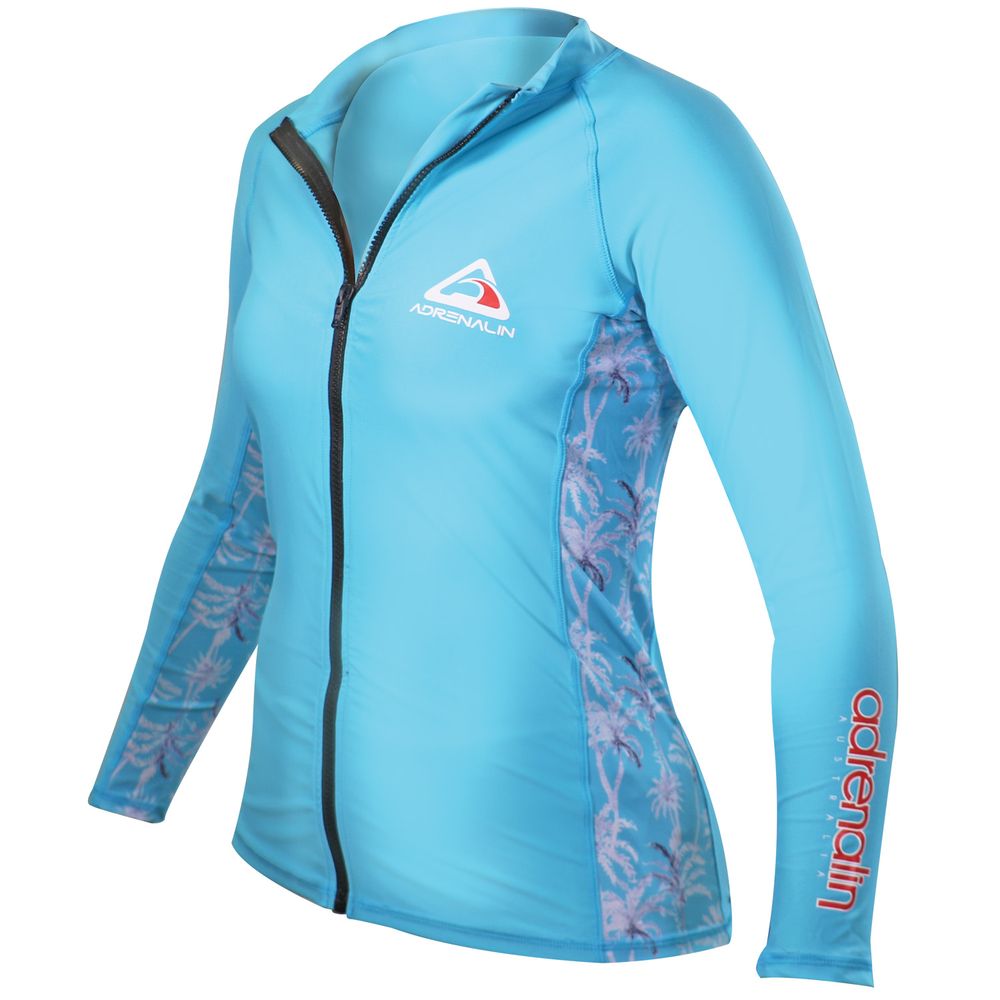 Adrenalin Beach Long Sleeve Womens Zip Rash Shirt