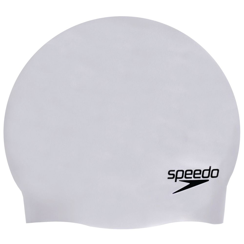 Grey, Speedo Plain Moulded Silicone Cap Img 2 | SportsPower