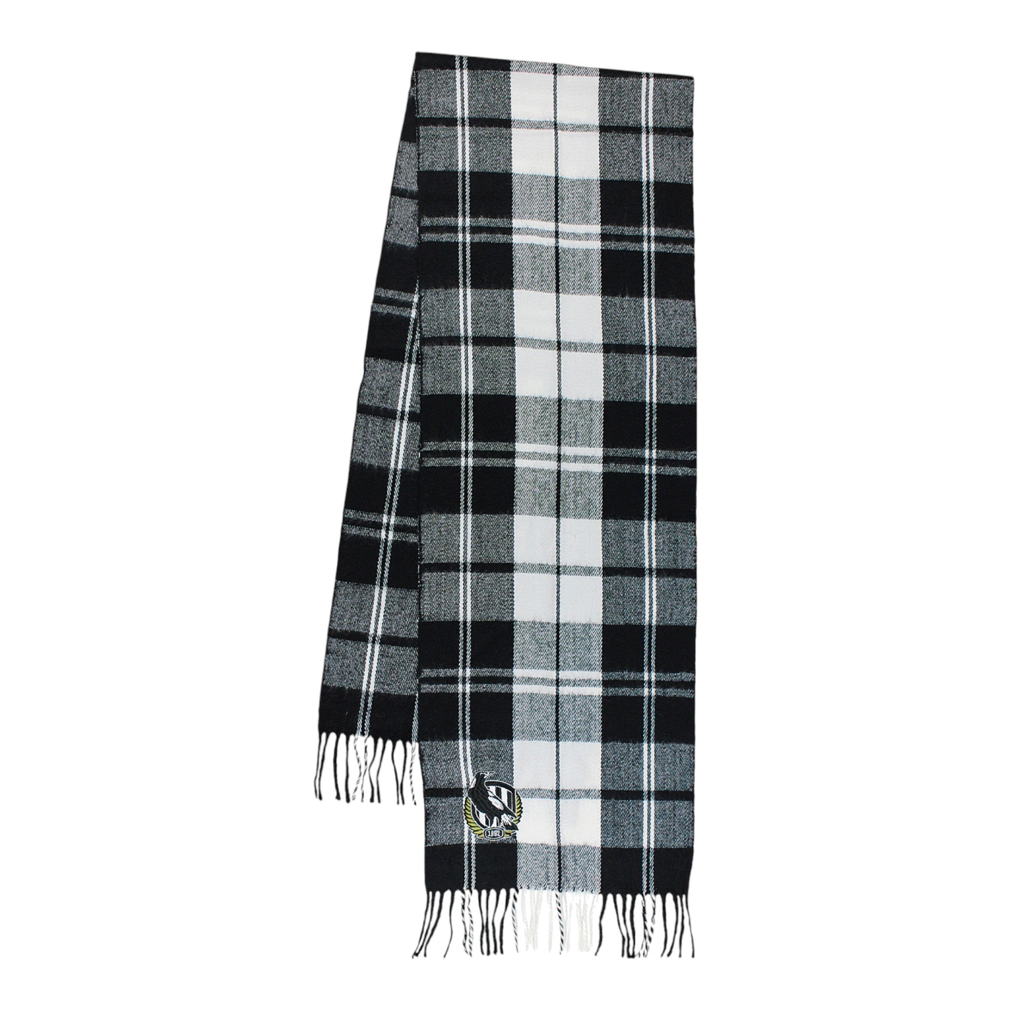 AFL Tartan Scarf - Collingwood Magpies
