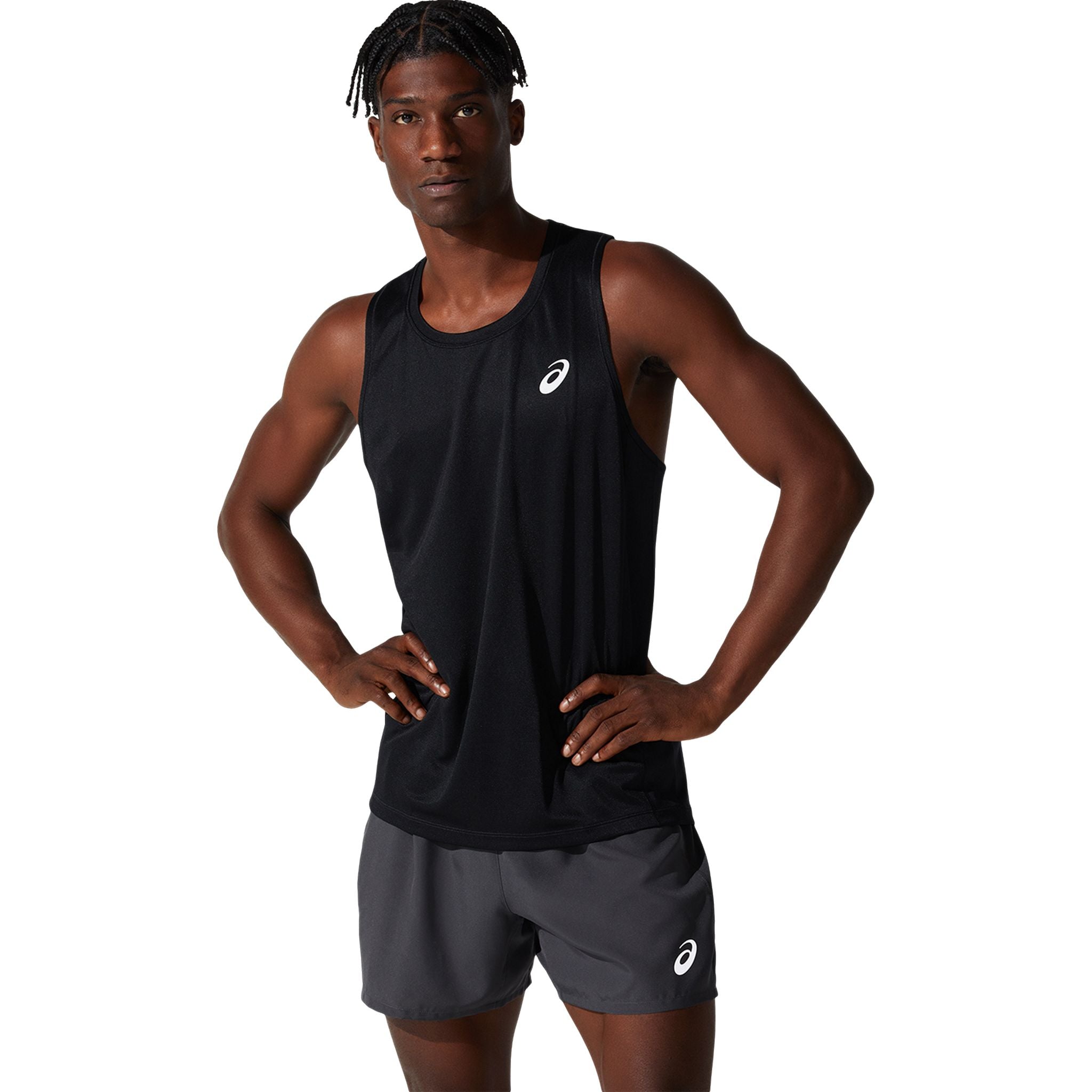 ASICS Silver Mens Running Tank