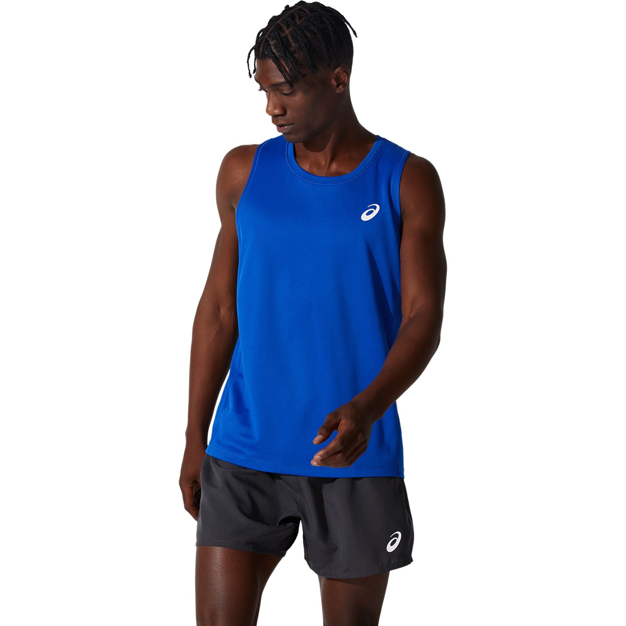 ASICS Silver Mens Running Tank
