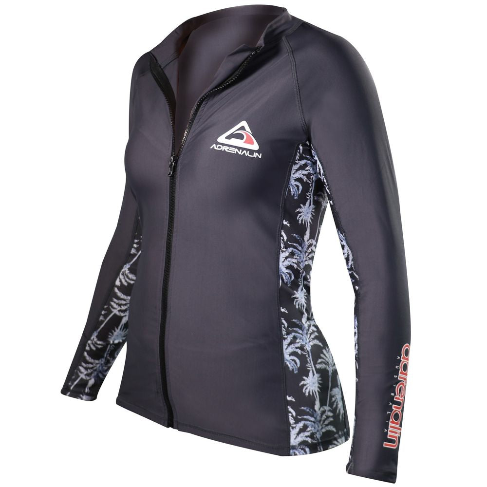 Adrenalin Beach Long Sleeve Womens Zip Rash