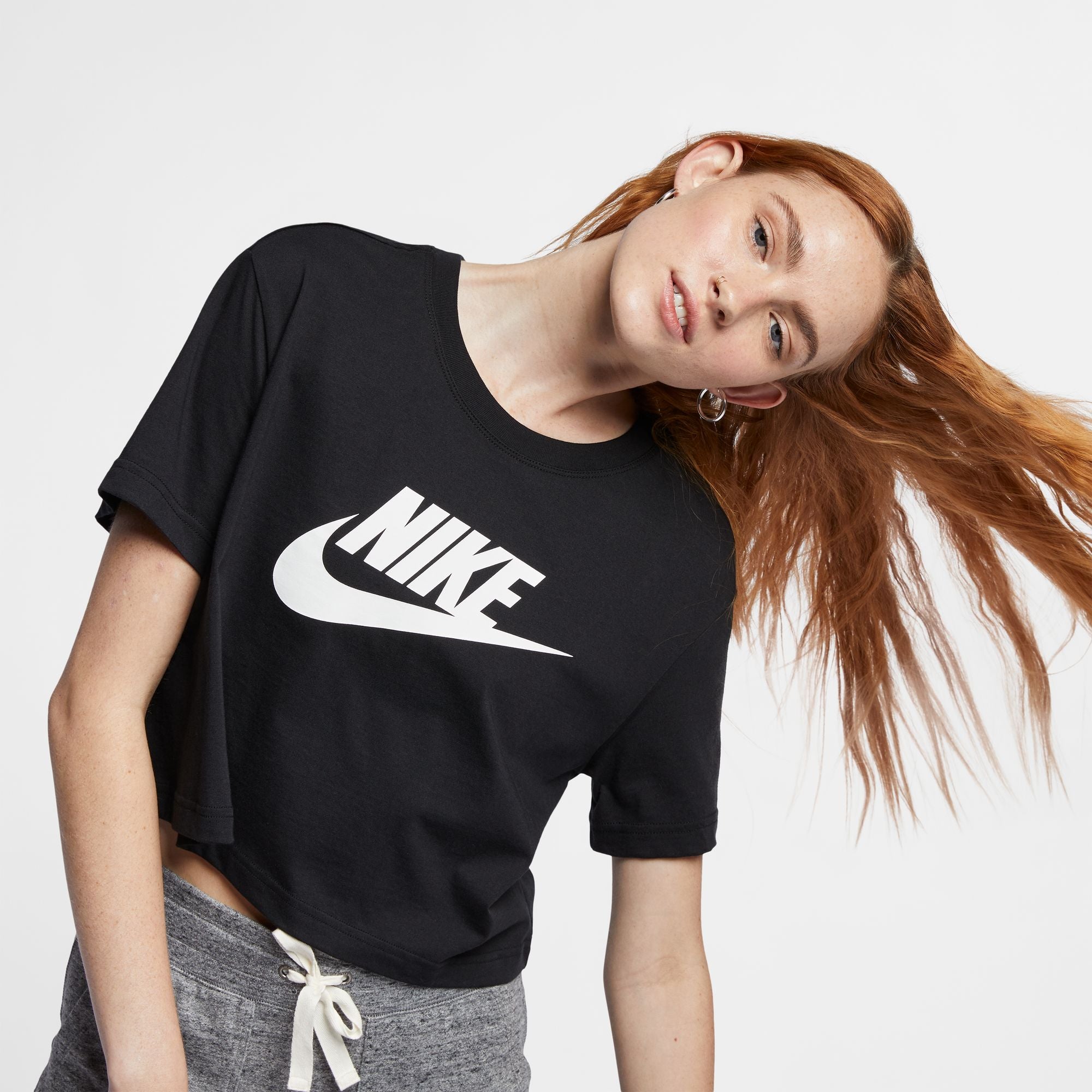 Nike Club Cropped Logo Womens Tees