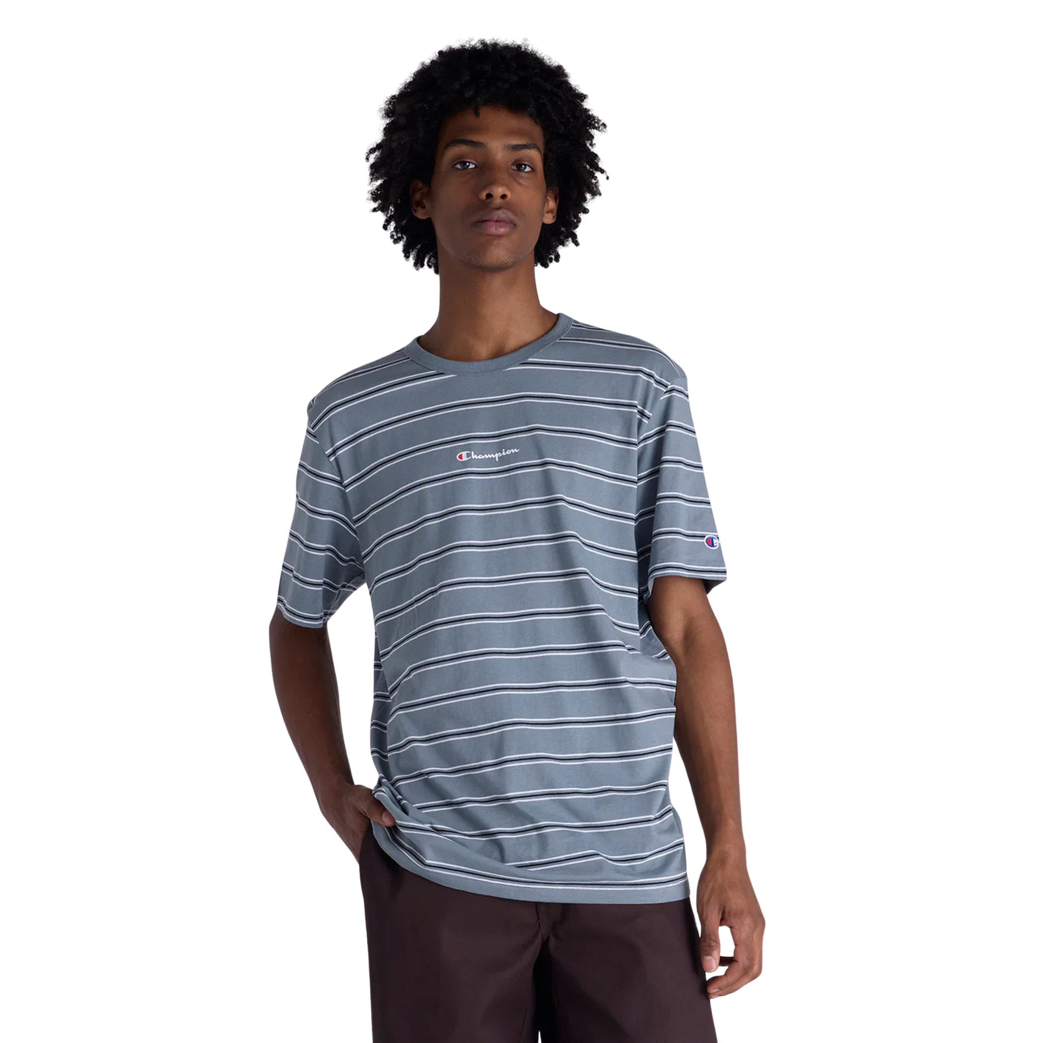 Champion Script Stripe Mens Tee
