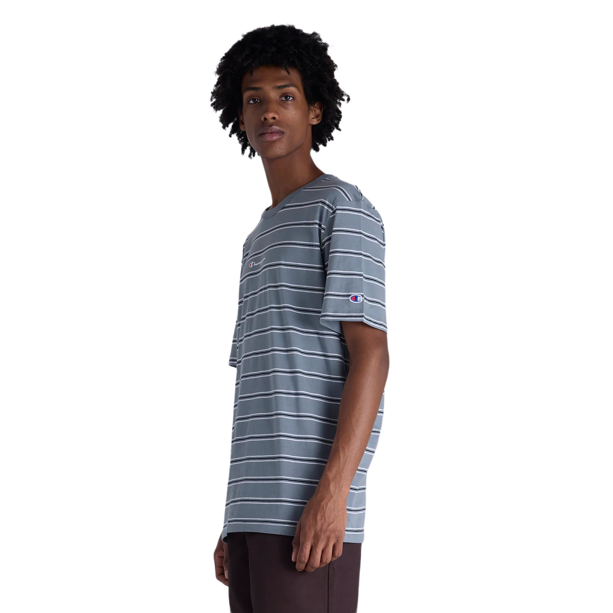 Champion Script Stripe Mens Tee