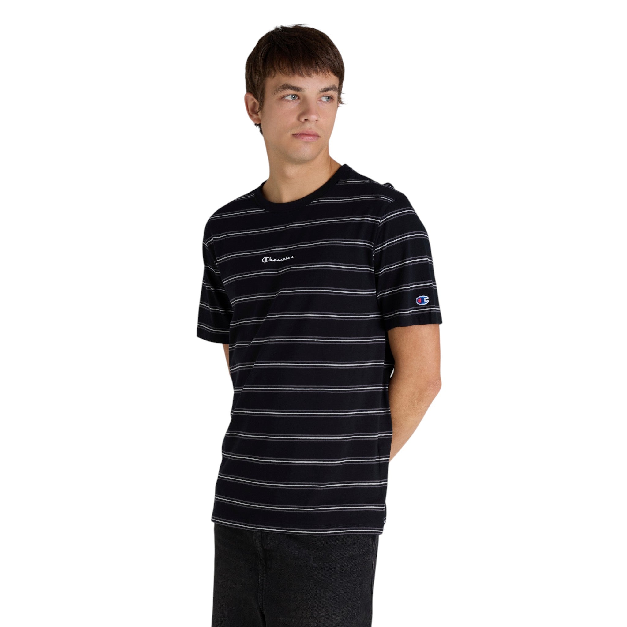 Champion Script Stripe Mens Tee