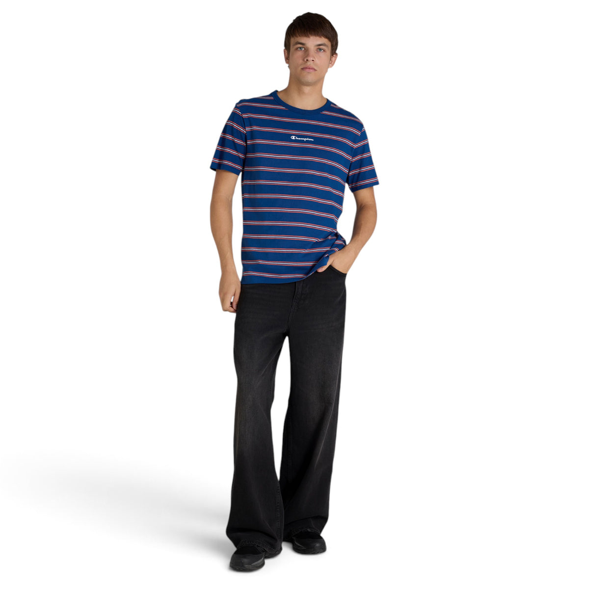 Champion Script Stripe Mens Tee