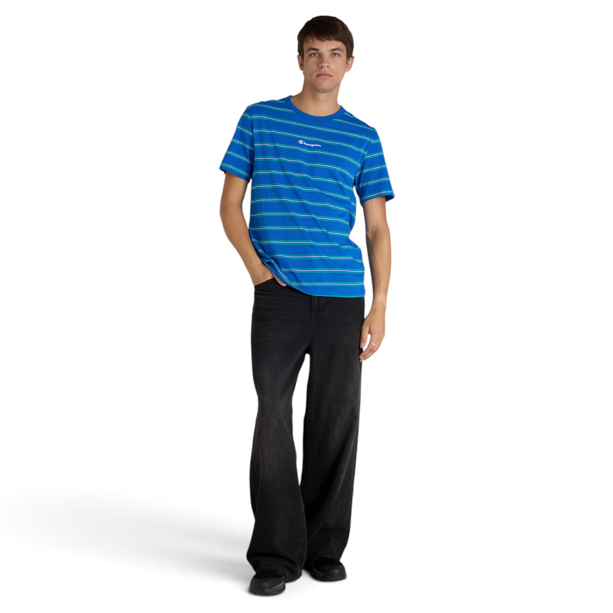 Champion Script Stripe Mens Tee