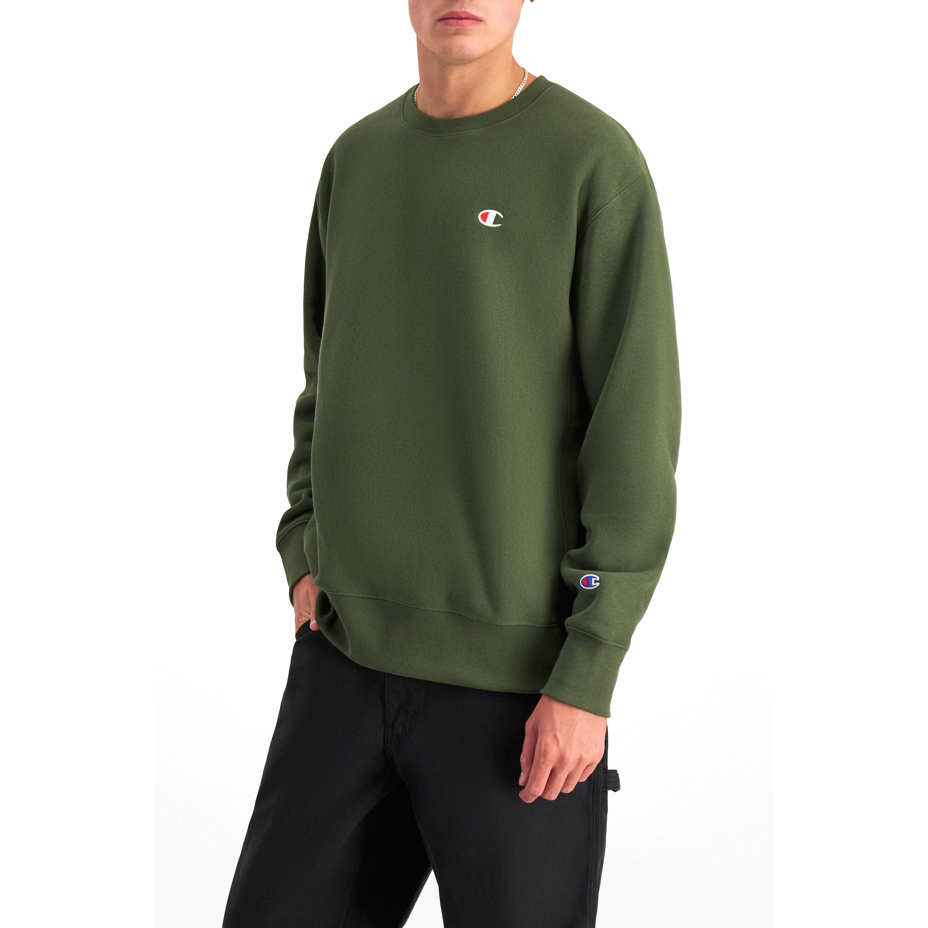 Champion Reverse Weave Mens C Logo Crew