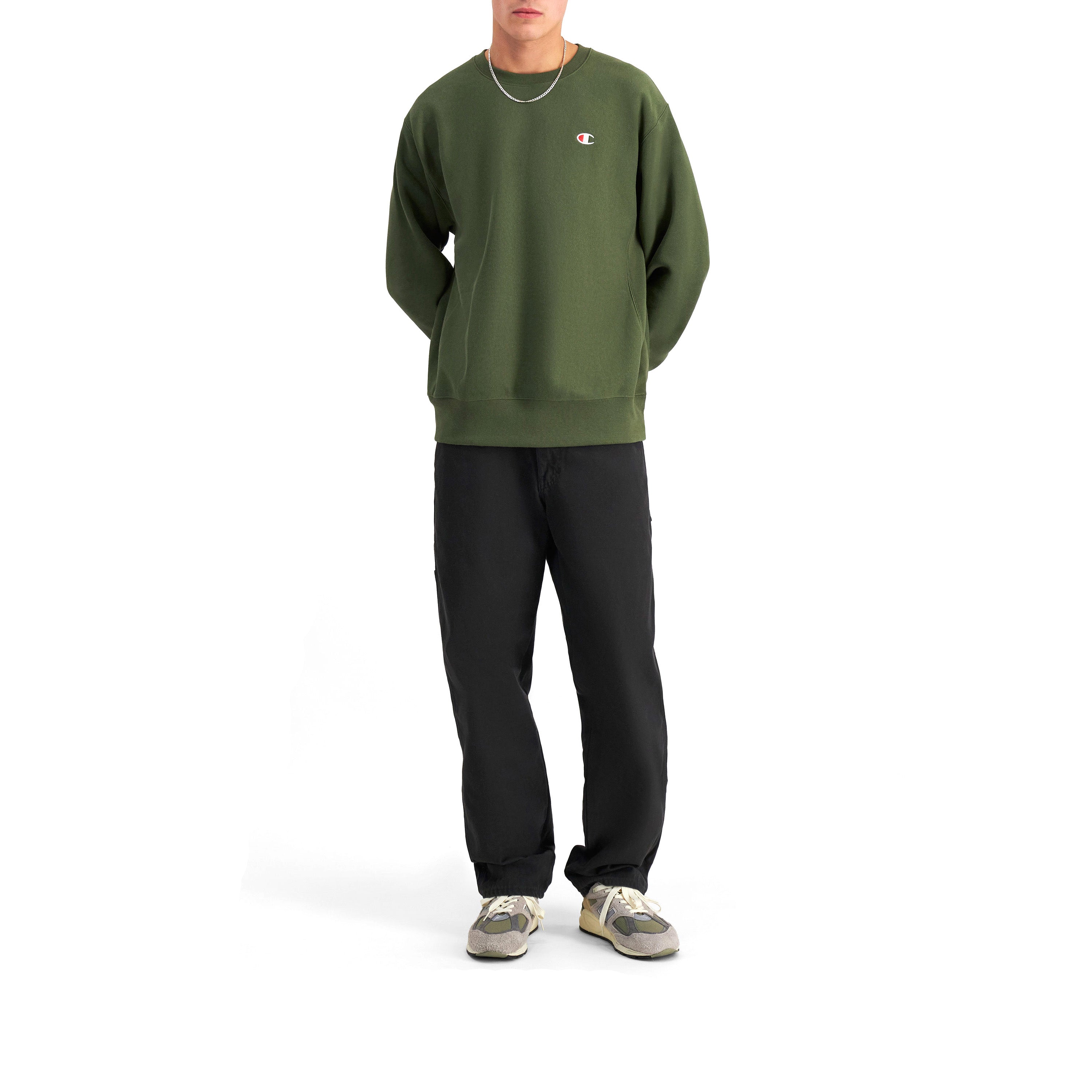 Champion Reverse Weave Mens C Logo Crew
