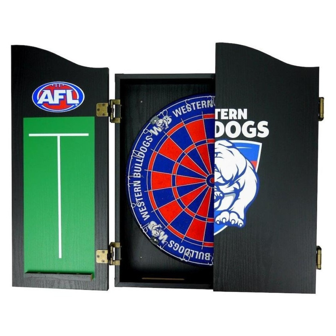 AFL Dartboard and Cabinet set - Western Bulldogs