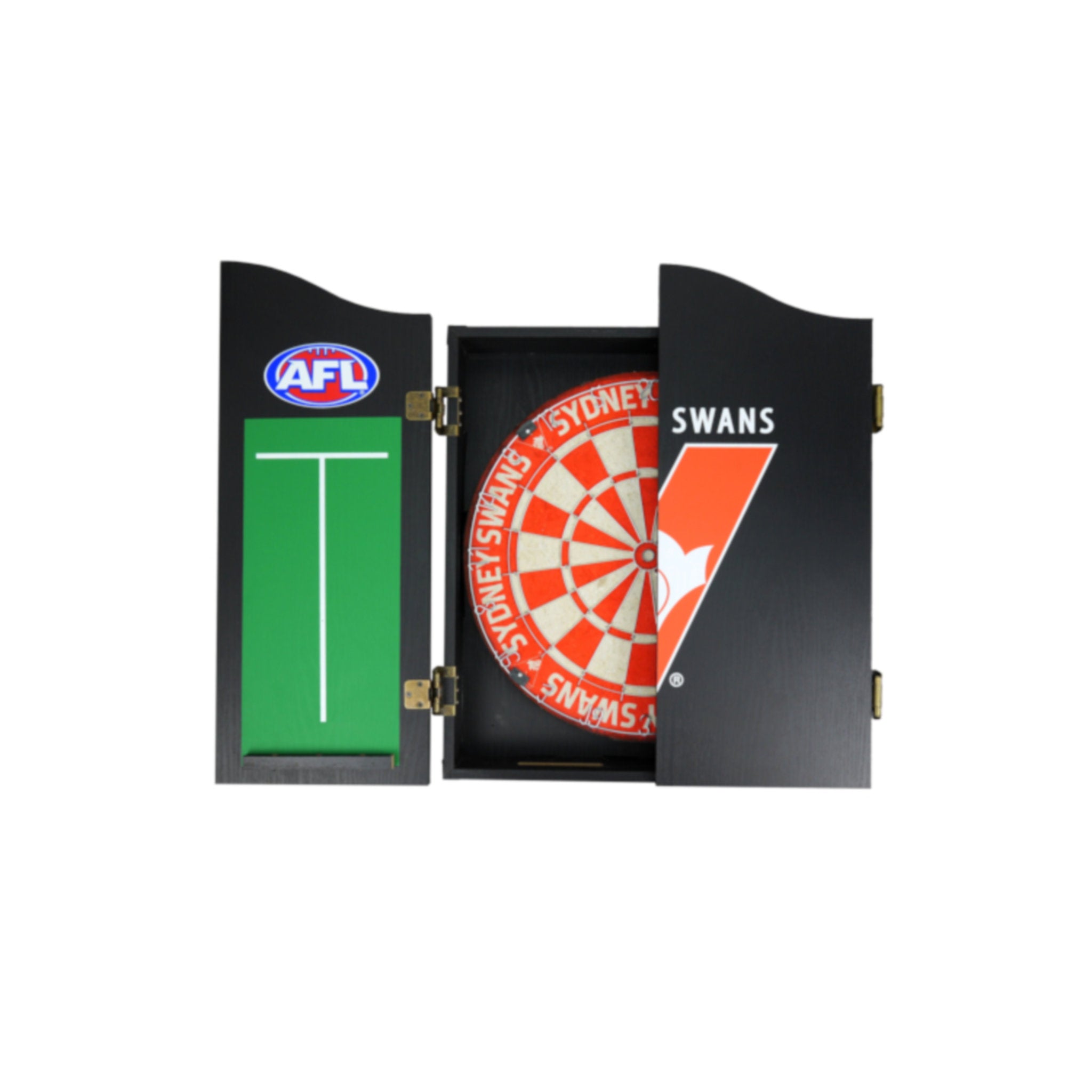 AFL Dartboard and Cabinet Set - Sydney Swans