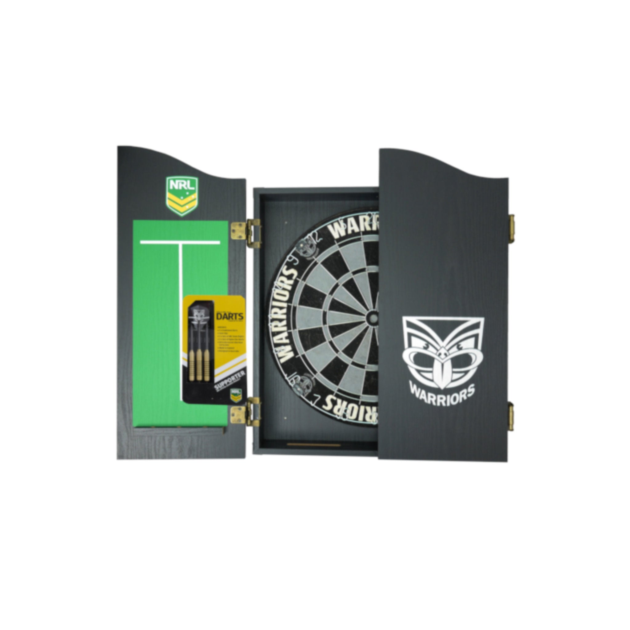 NRL Dartboard and Cabinet Set - New Zealand Warriors