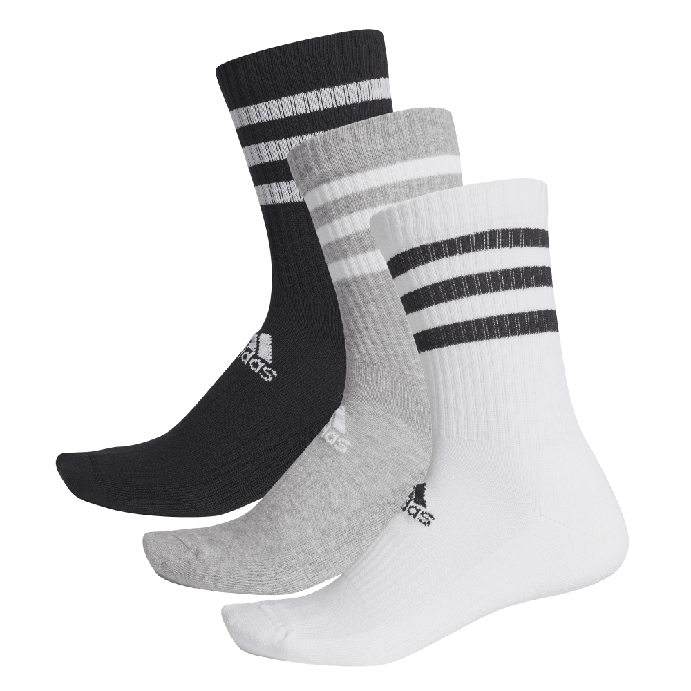adidas 3-Stripes Cushioned Crew Socks - 3 Pairs