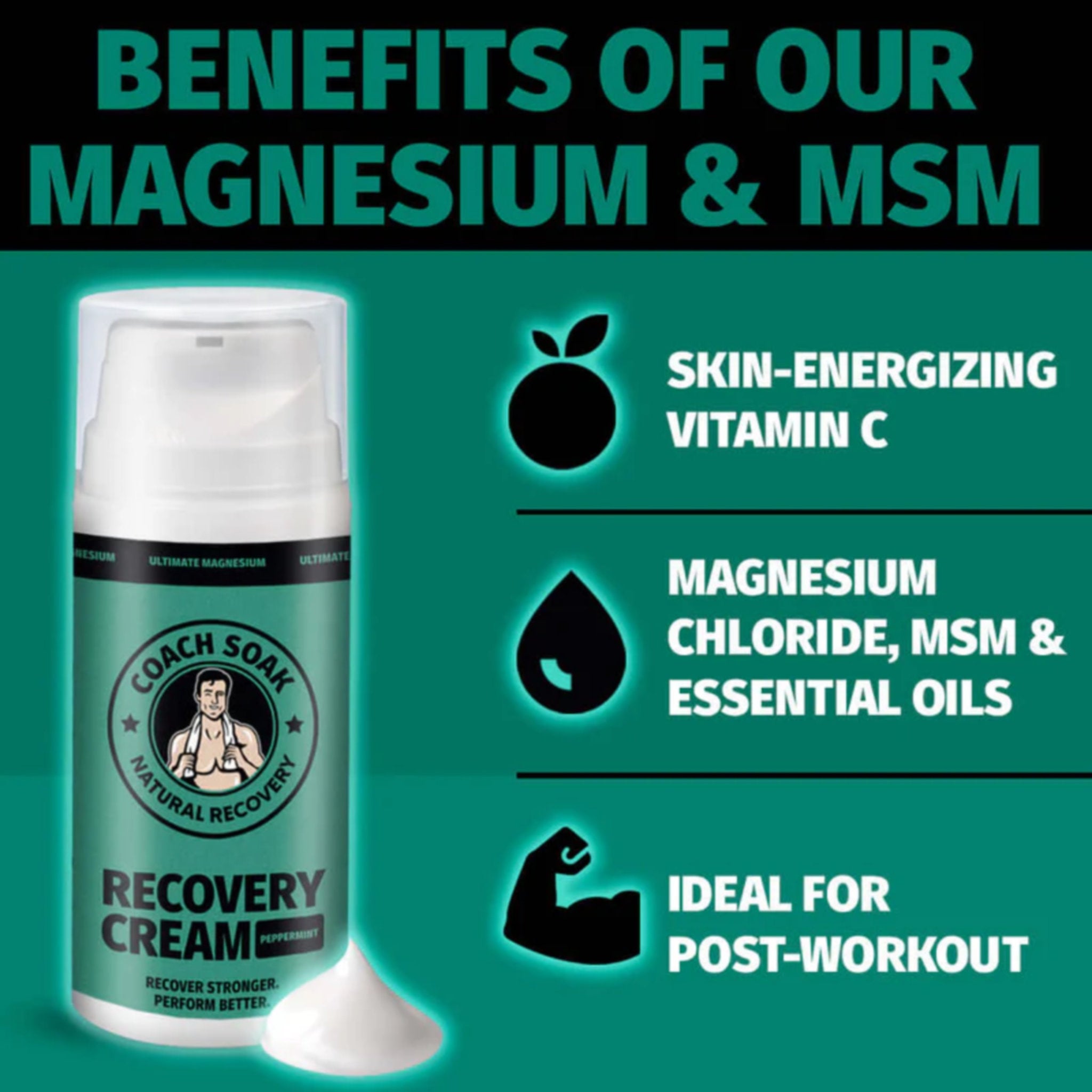 Coach Soak Magnesium Recovery Cream 100ml - Peppermint