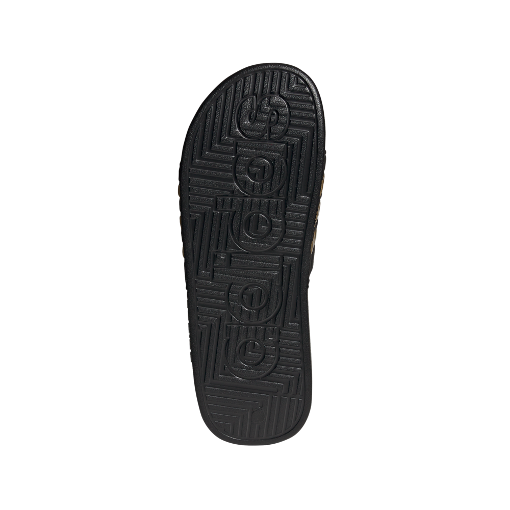 adidas Adissage Adjustable Comfort Slides, Black-Gold, Image 6 - SportsPower
