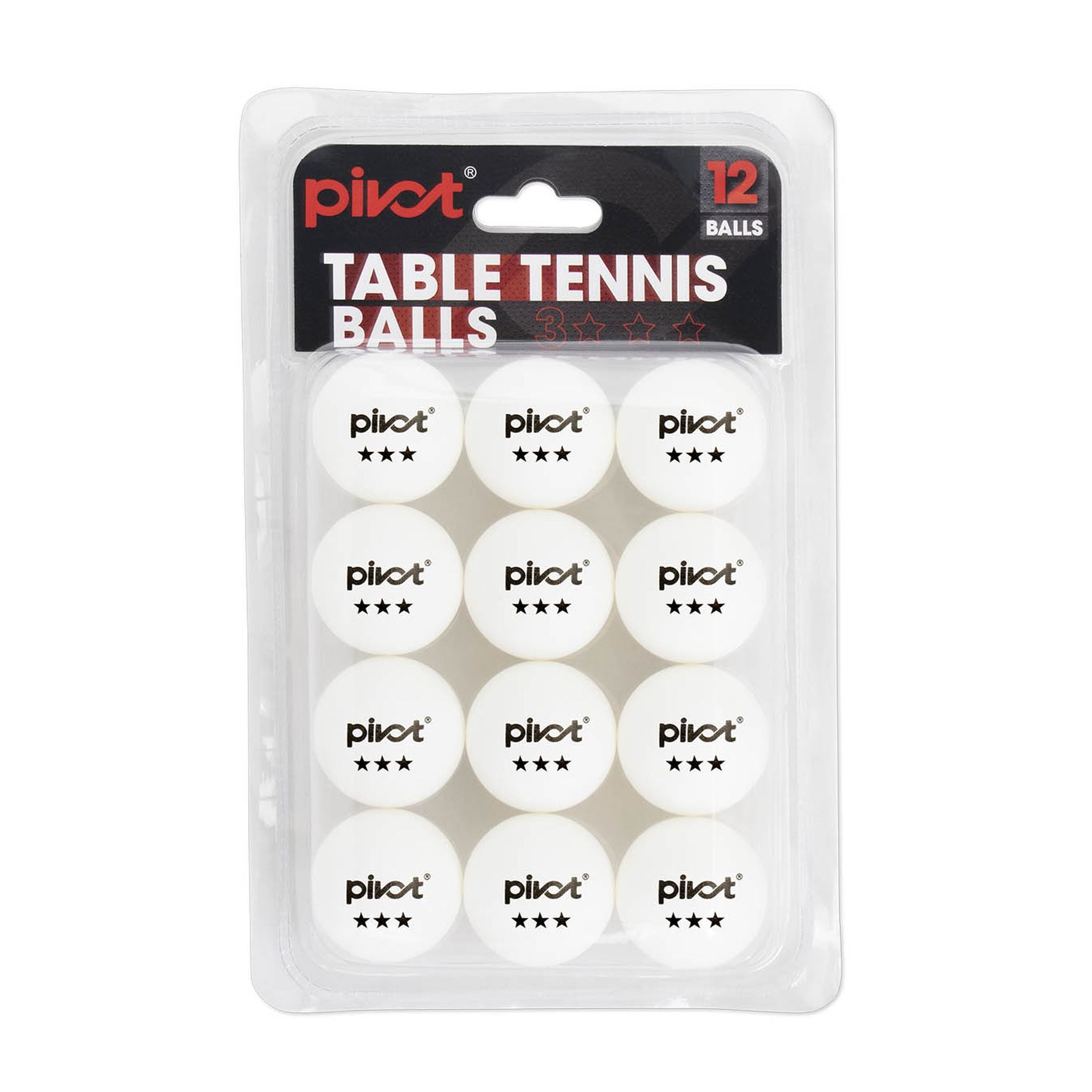 Pivot 12 x Three Star Table Tennis Balls