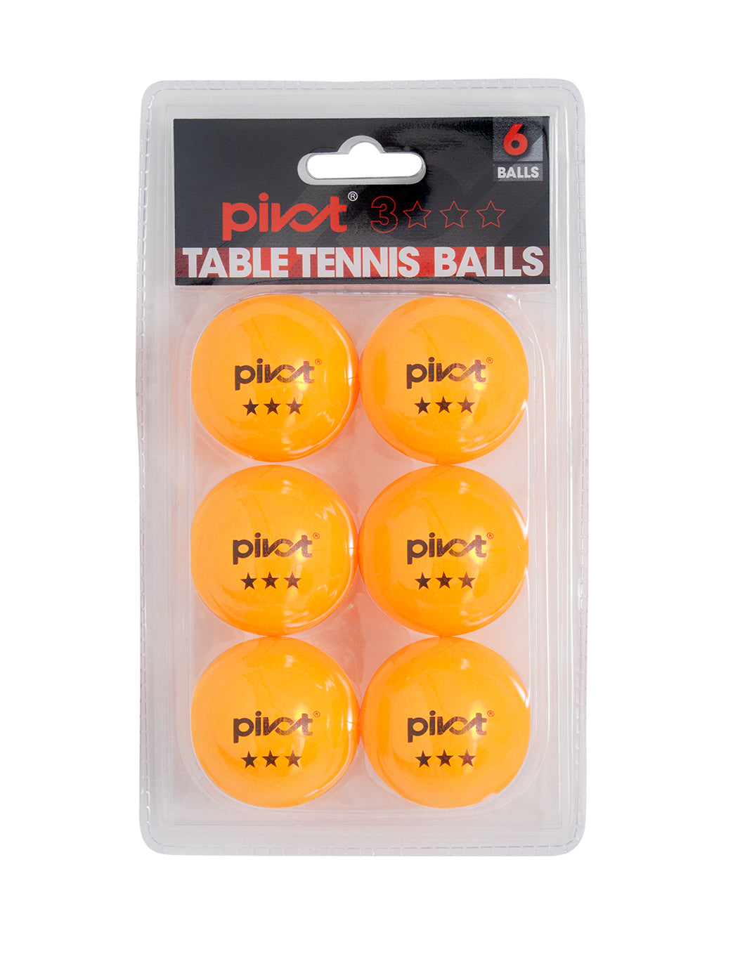Pivot 6 x Three Star Table Tennis Balls