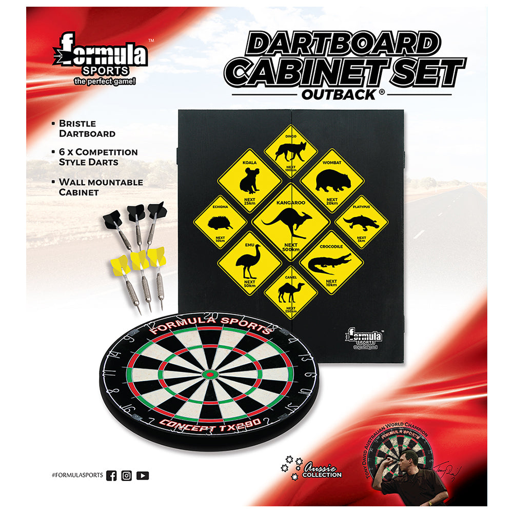 Formula Sports Outback Dartboard Cabinet Set