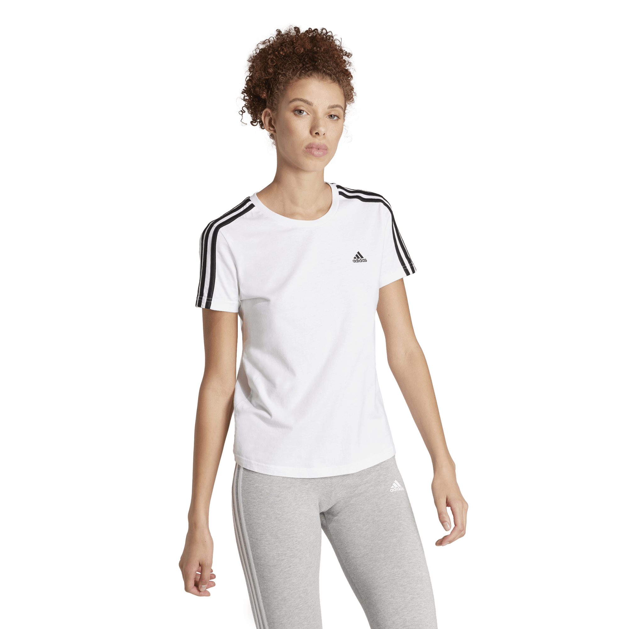 adidas Essentials Slim 3-Stripes Womens Tee