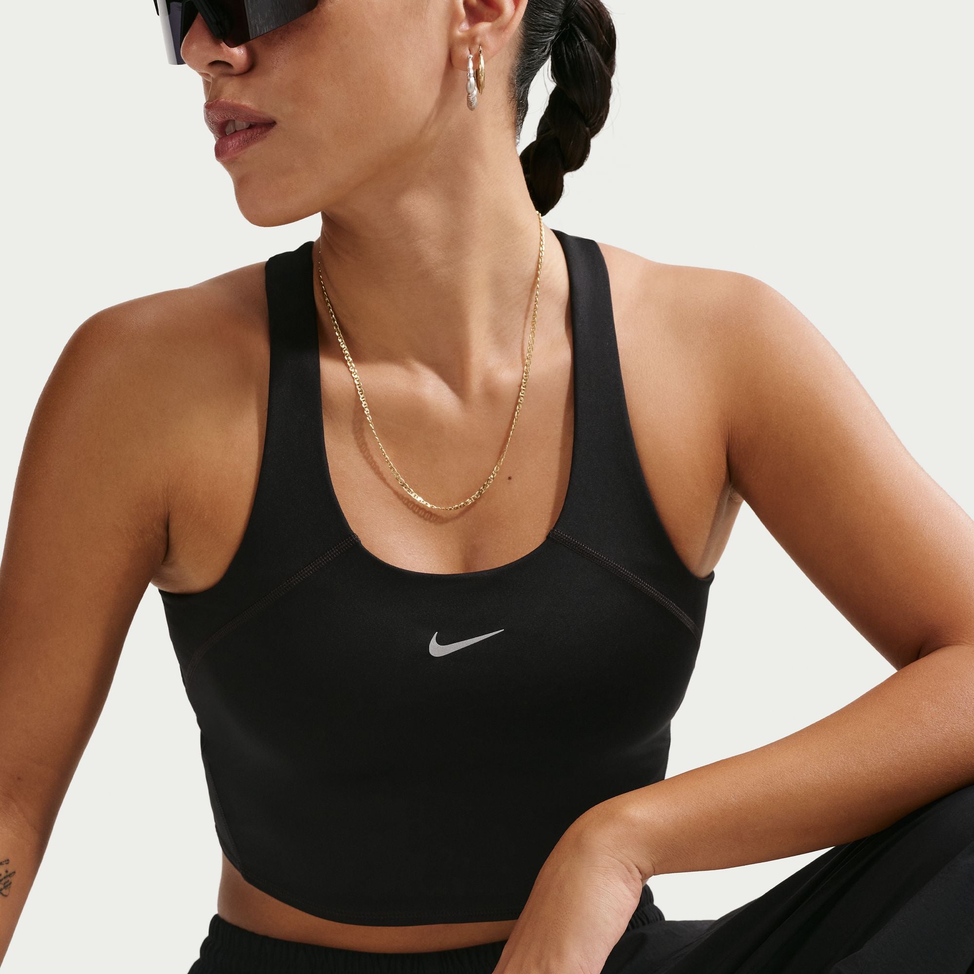 Nike Tempo Medium-Support Cropped Womens Sports Bra Tank